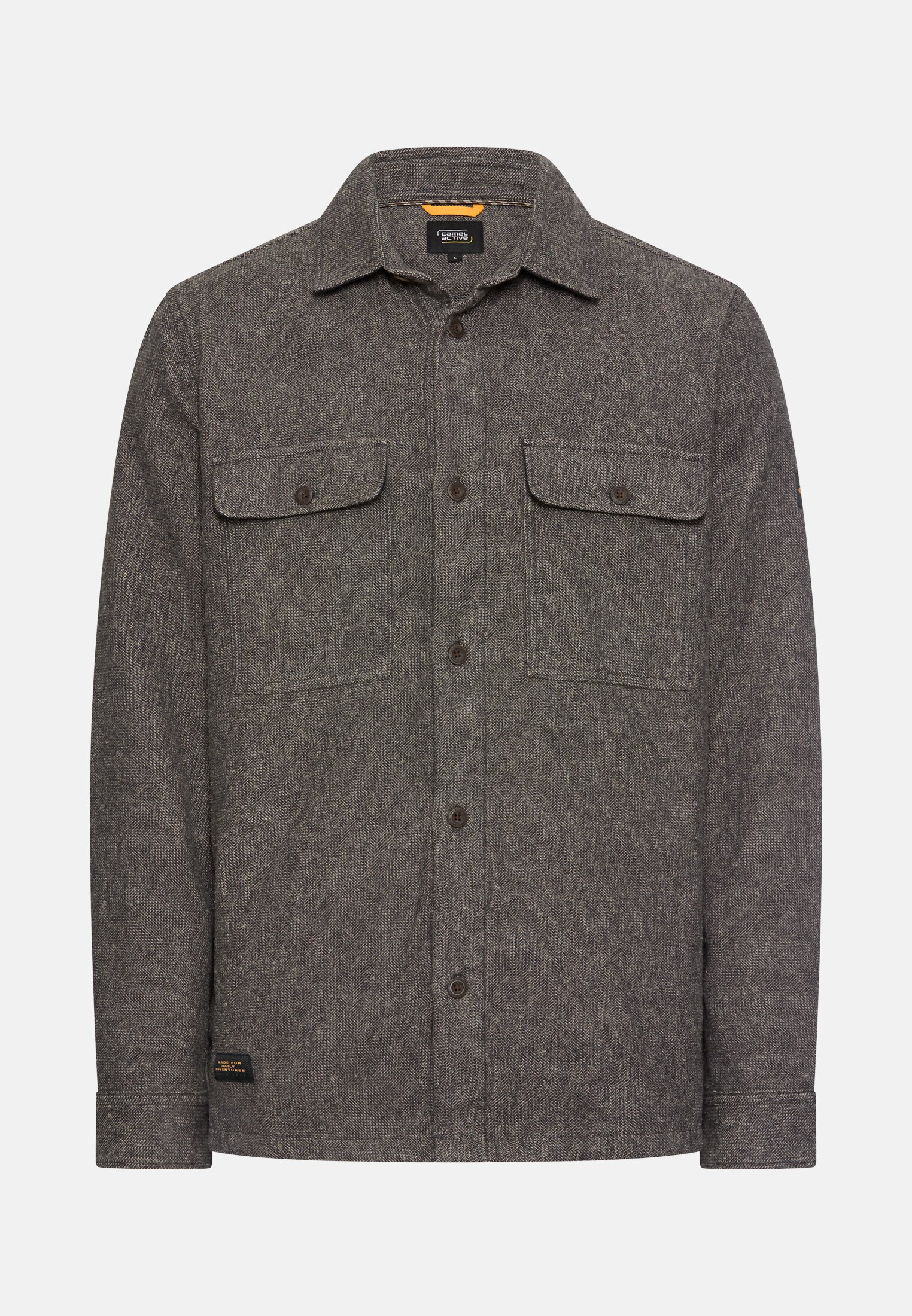 Herren Warmes Overshirt aus 100% Baumwolle Navyblau frontal vorn