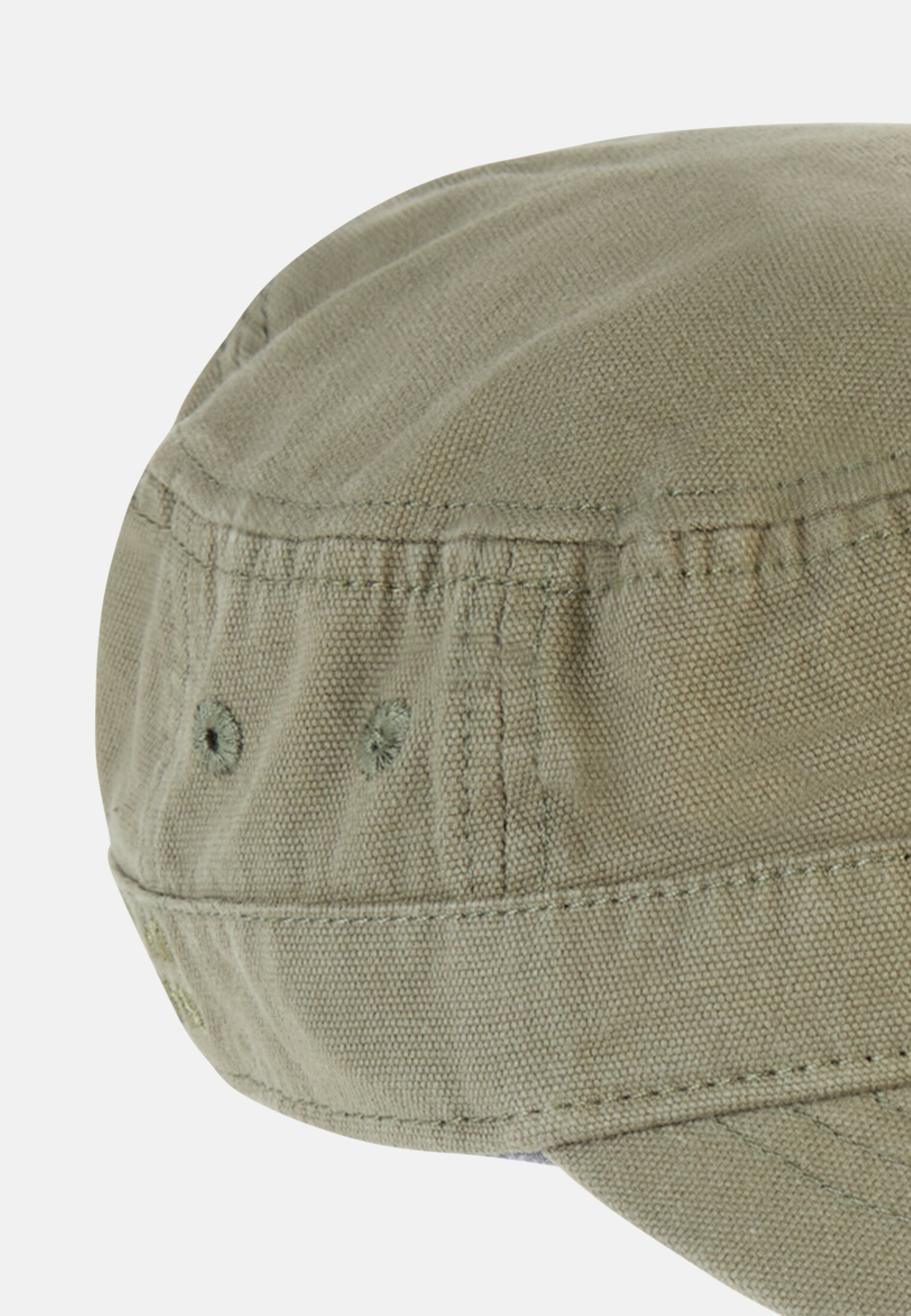 Herren Größenverstellbare Kuba-Cap aus Organic Cotton Khaki vorne nah
