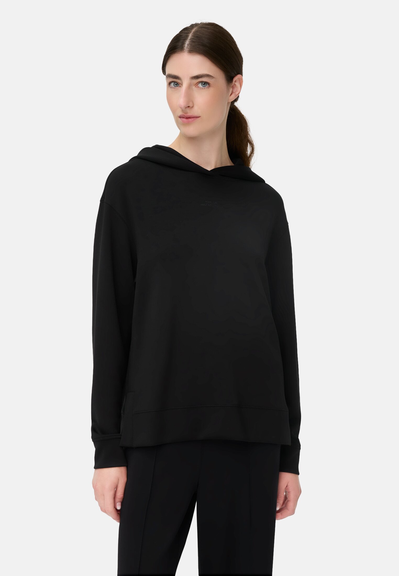 Vrouwen Hoodie met relaxed fit Kaviaar gedragen voor