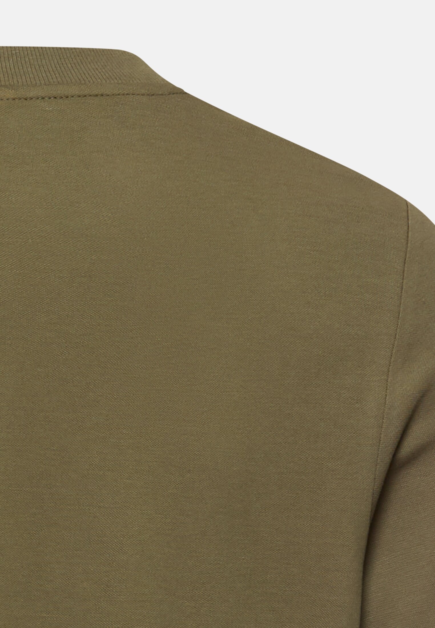 Heren T-shirt met borstzak Olijfgroen achter dichtbij