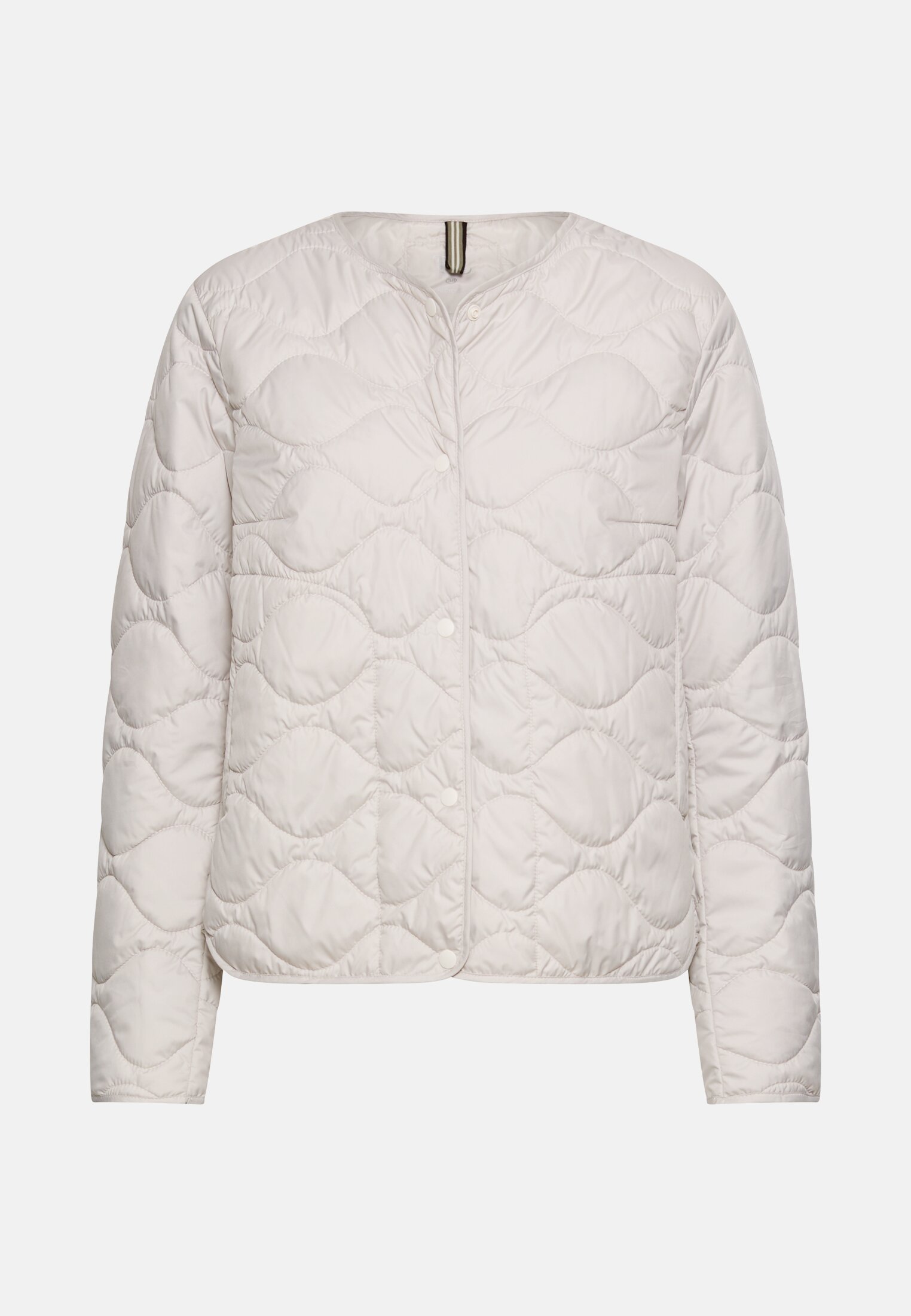 Damen Blouson mit Druckknopfleiste Perlweiß frontal vorn