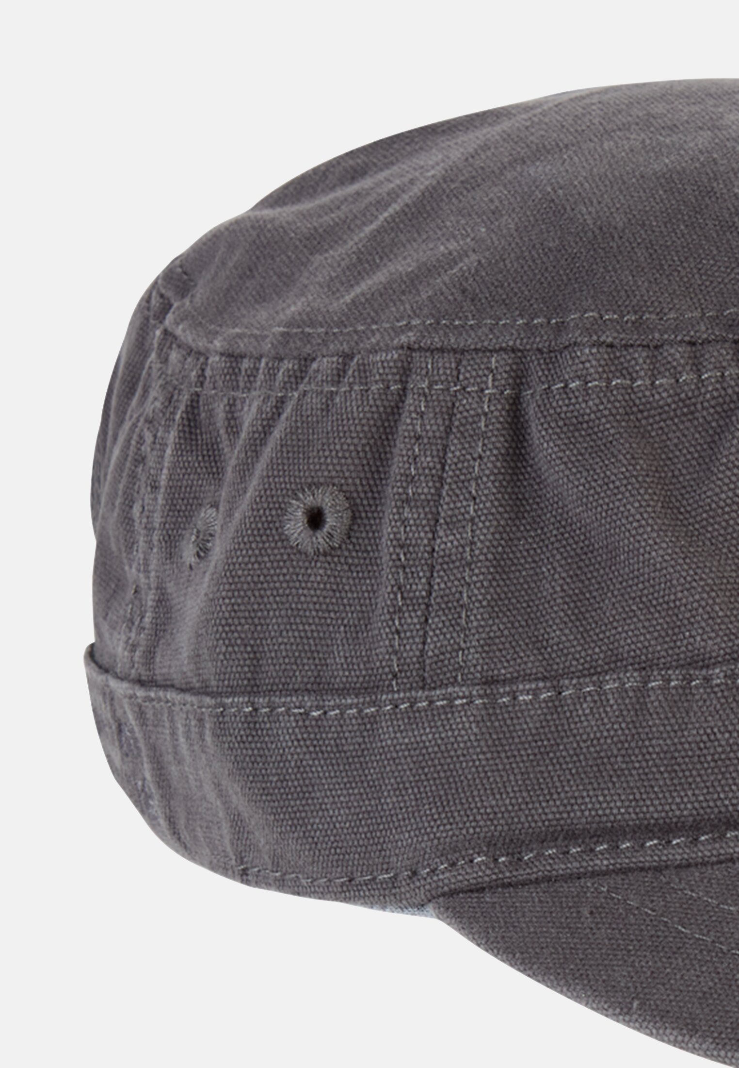 Herren Größenverstellbare Kuba-Cap aus Organic Cotton Grau vorne nah