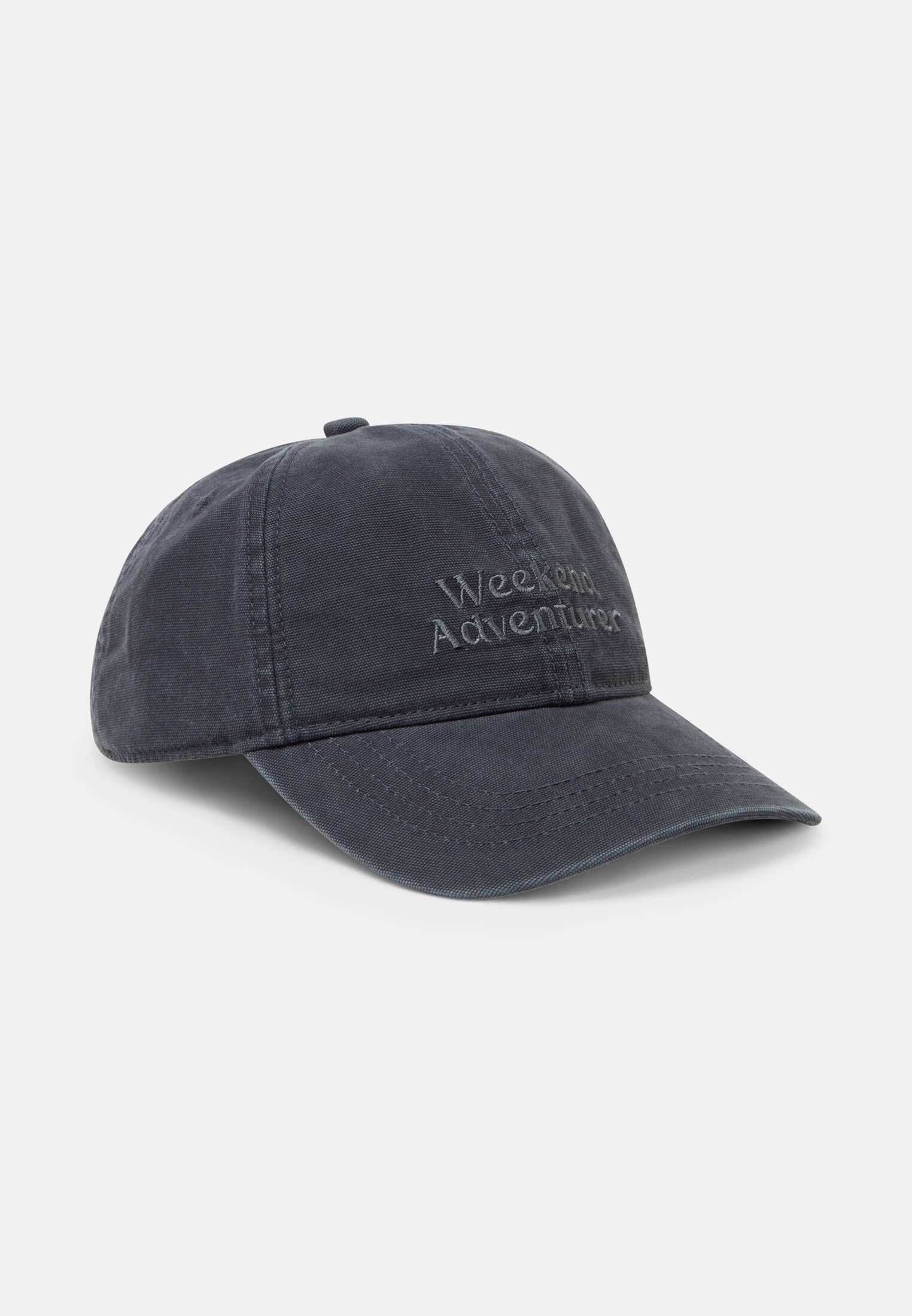 Men Cap made of cotton with lettering Dark Navy frontal front