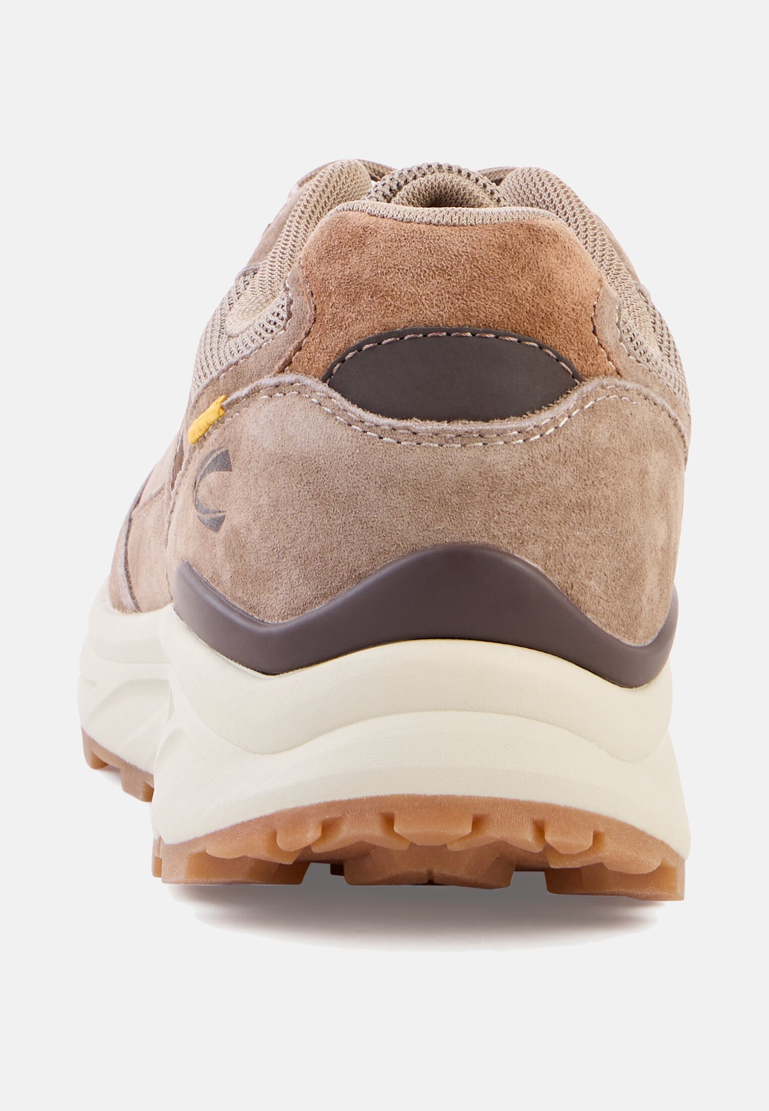 Men Sneakers made from nubuck and textile mix with comfort sole Taupe front close