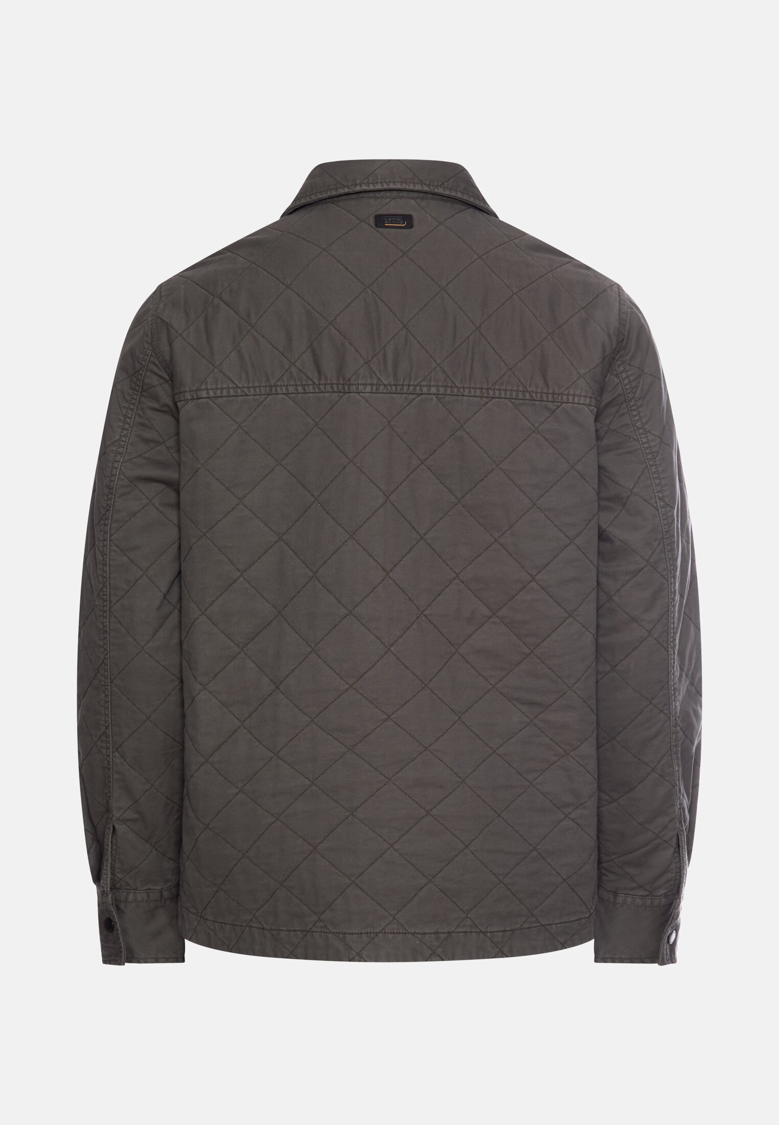 Herren Overshirt mit Rautenmuster Graphitgrau frontal hinten