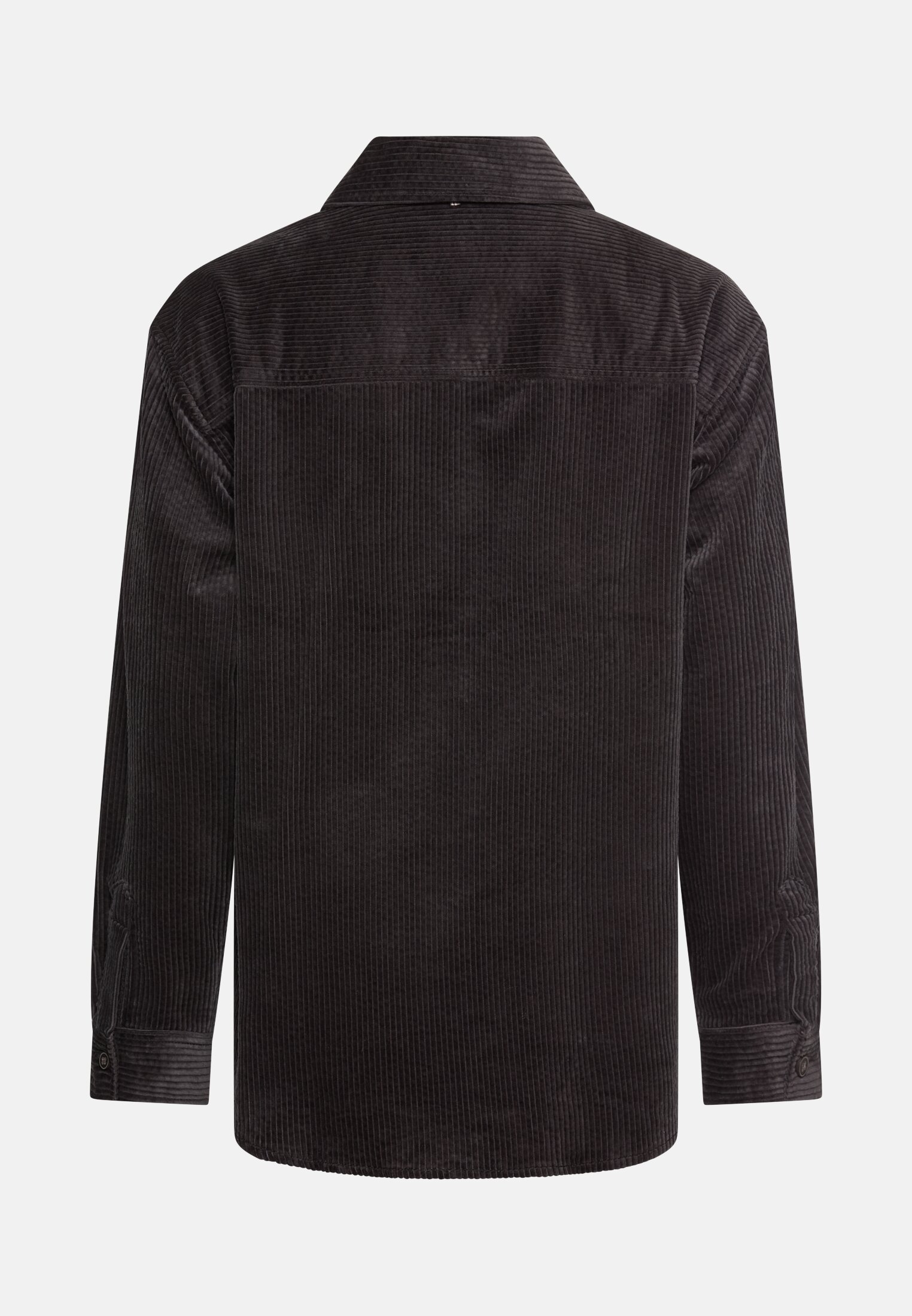 Damen Cord-Bluse aus reiner Baumwolle Kaviar frontal hinten