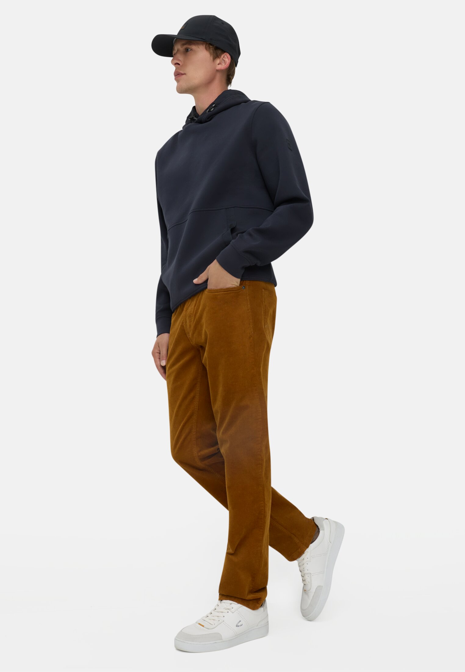 Men 5-Pkt Regular Fit trousers made of cotton mix Yellow worn emotional
