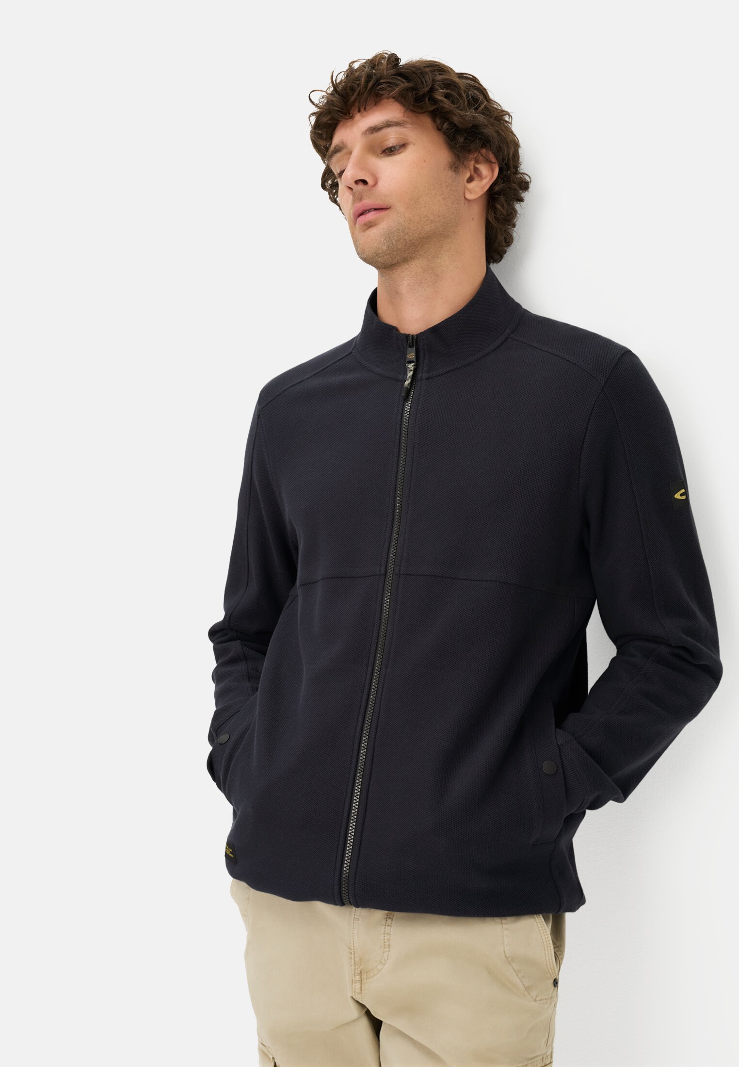 Heren Sweatvest met verstelbare trekkoord Donkerblauw gedragen emotional