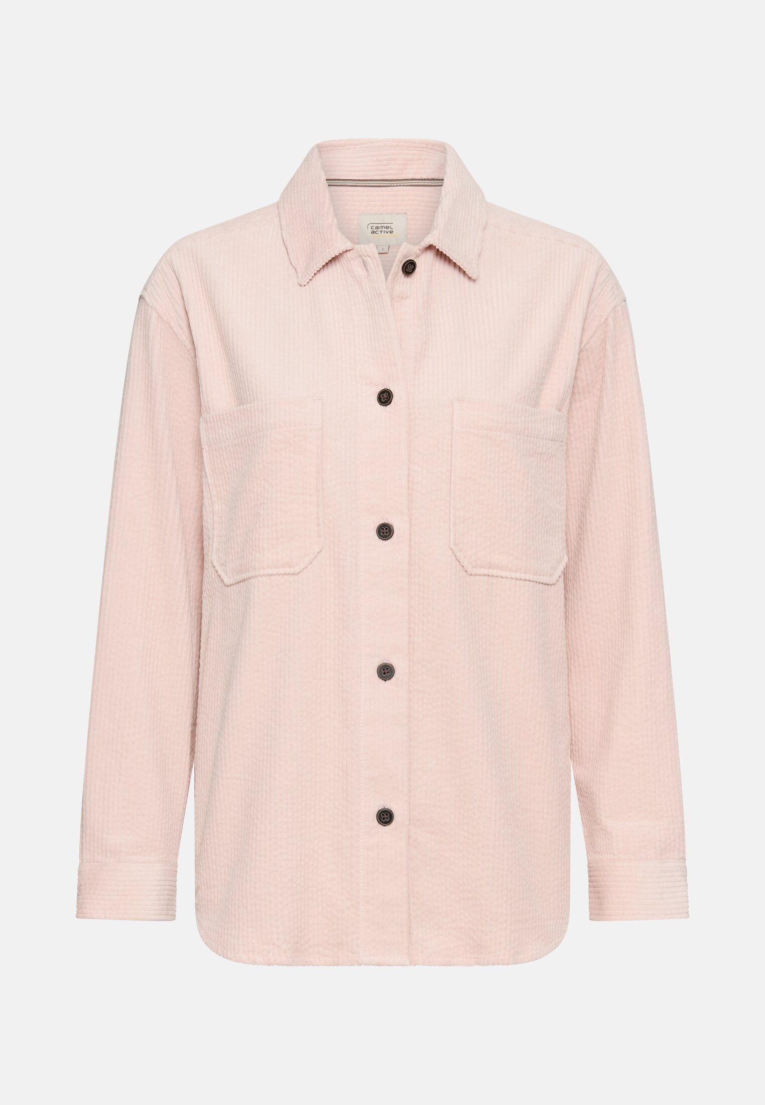 Damen Cord-Bluse aus reiner Baumwolle Lilarosa frontal vorn