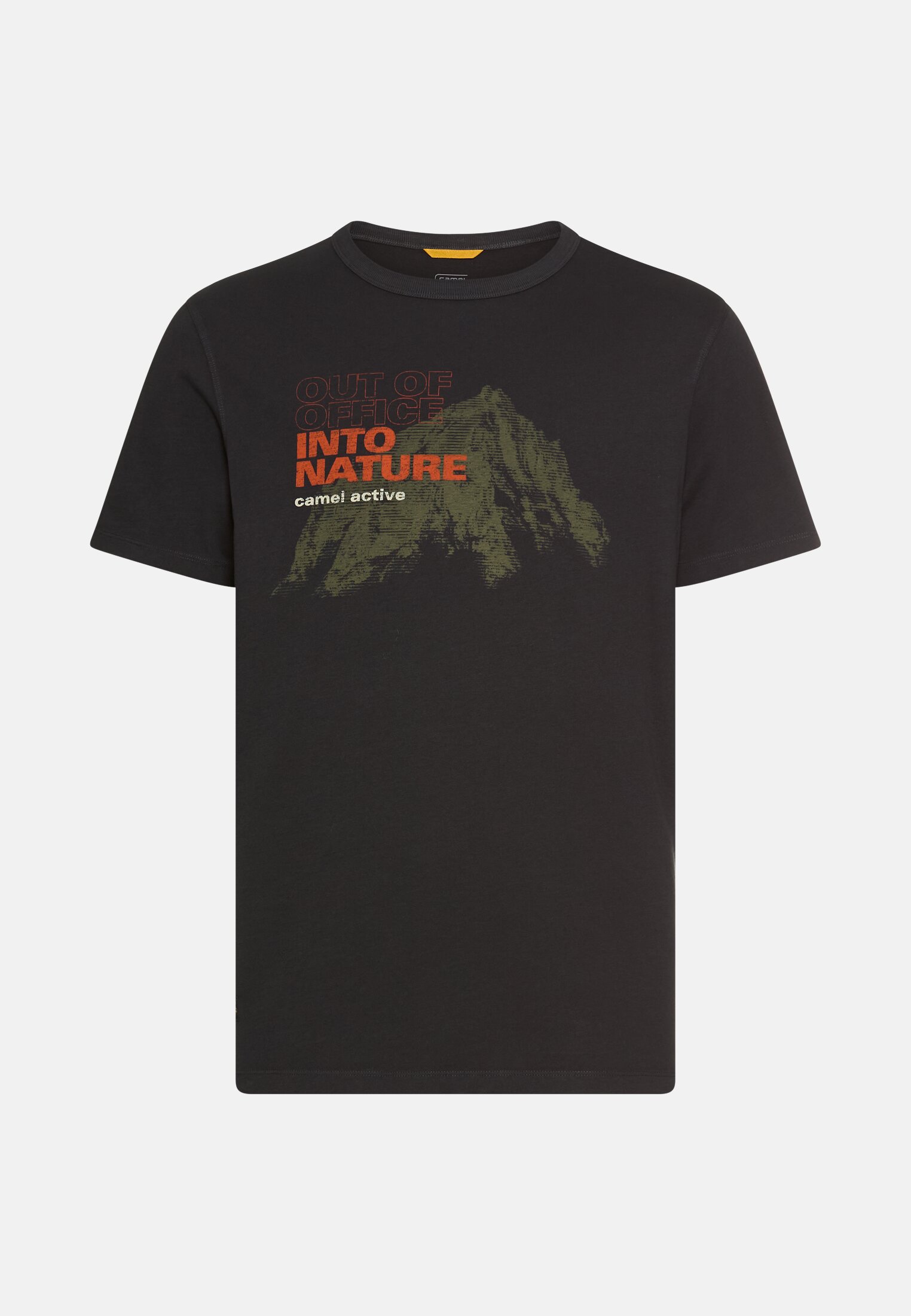 Herren T-Shirt aus reiner Baumwolle mit Rundhalsausschnitt Schwarz frontal vorn