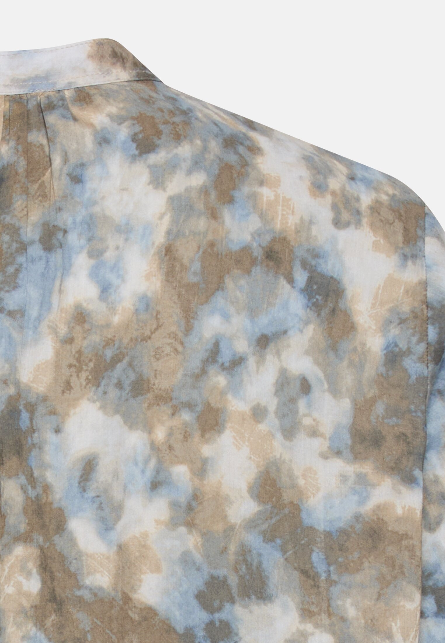 Women Cotton blouse with raglan sleeves Blue-Beige close back