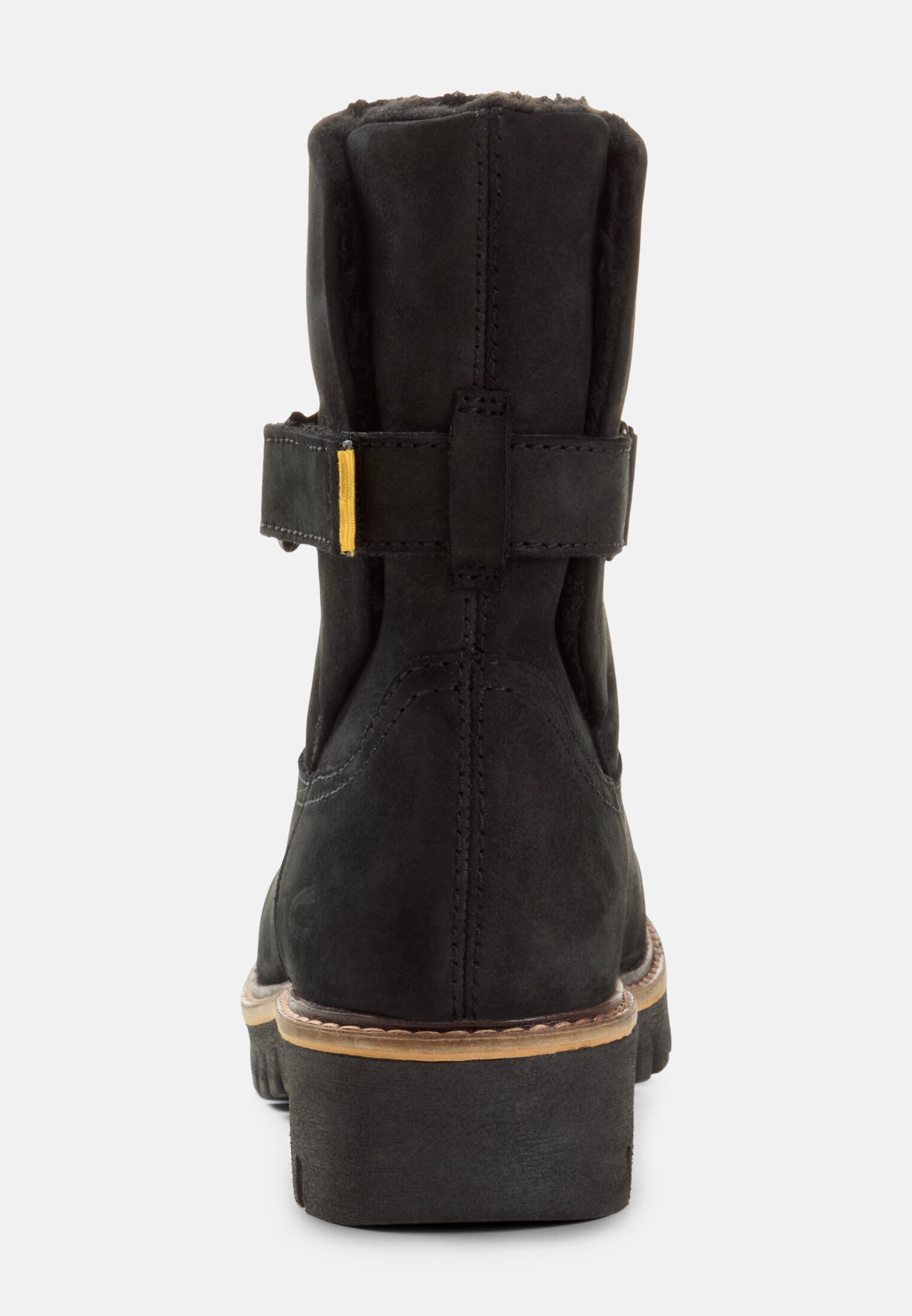 Damen Schlupfschuh mit robuster Gummisohle Schwarz vorne nah