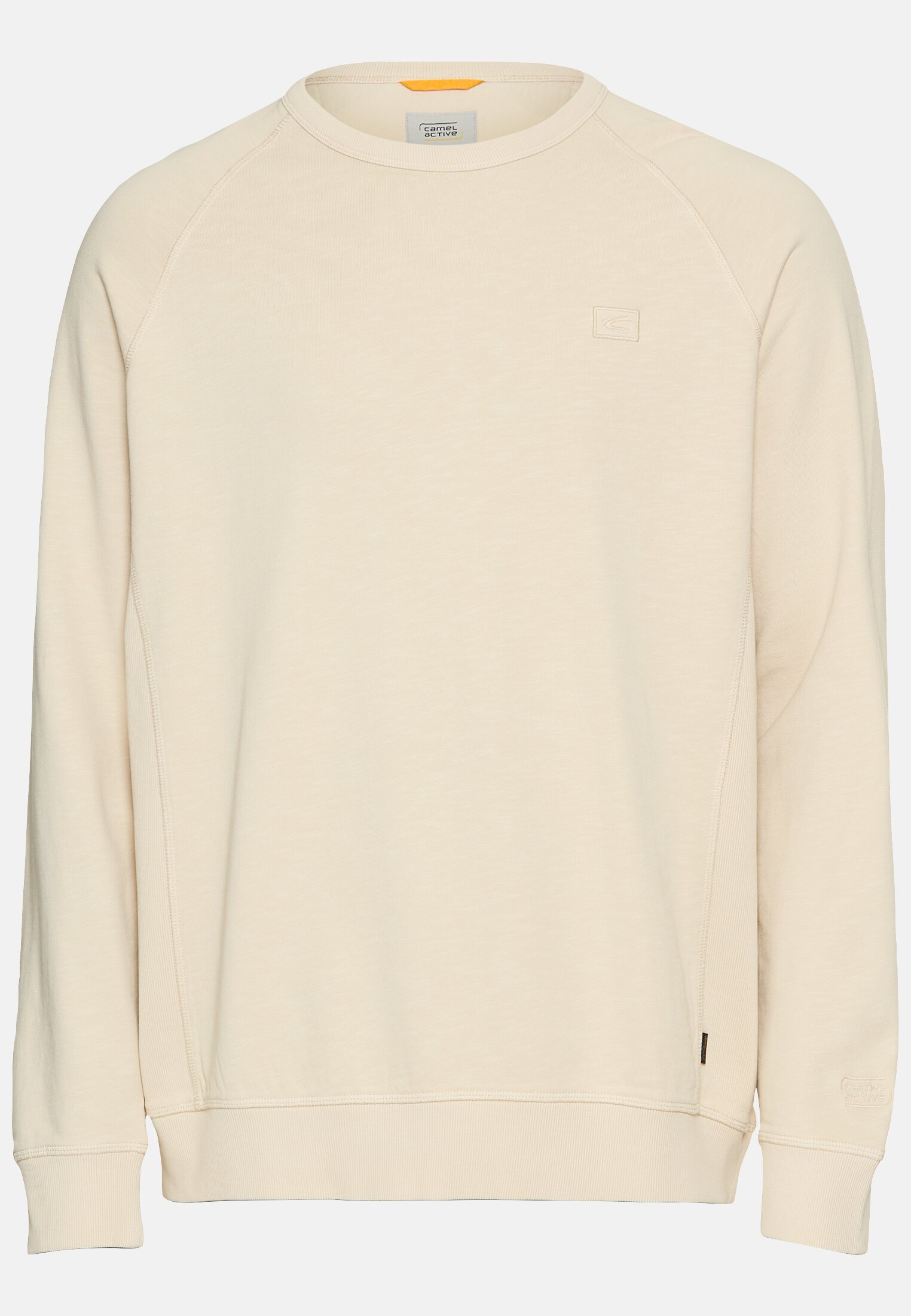 Herren Sweatshirt aus reiner Baumwolle mit Raglanärmeln Hafer frontal vorn