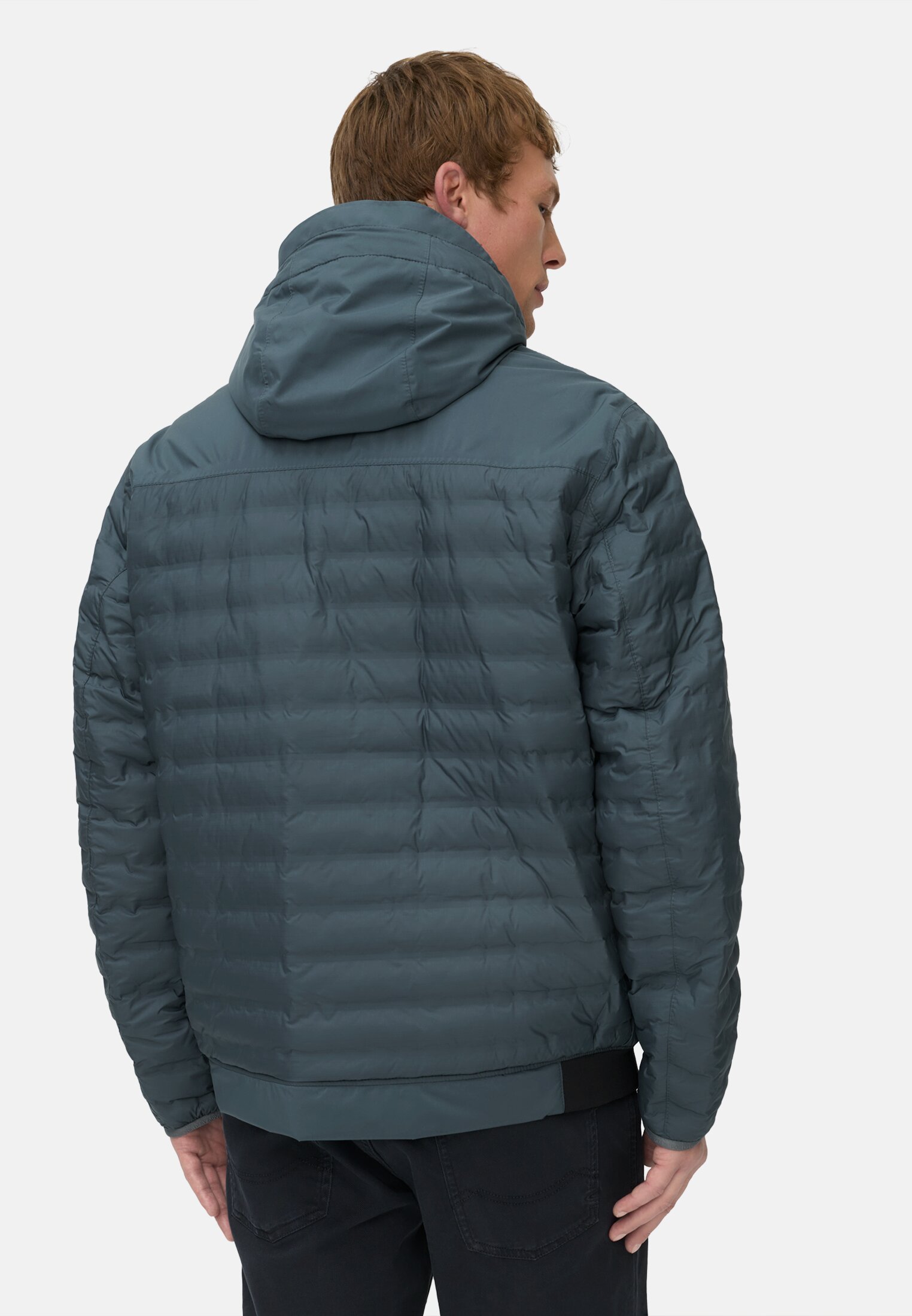 Herren teXXXactive® Blouson mit abnehmbarer Kapuze Tintenblau getragen hinten