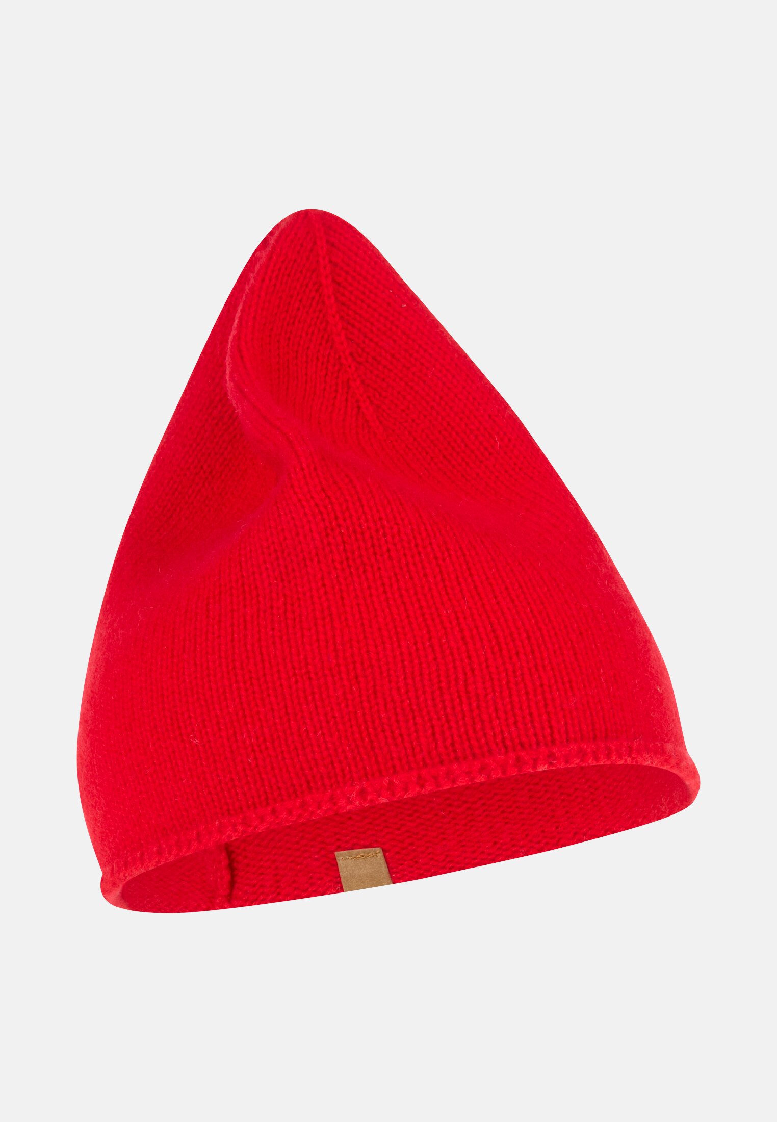 Damen Beanie aus reinem Kaschmir Rot frontal vorn