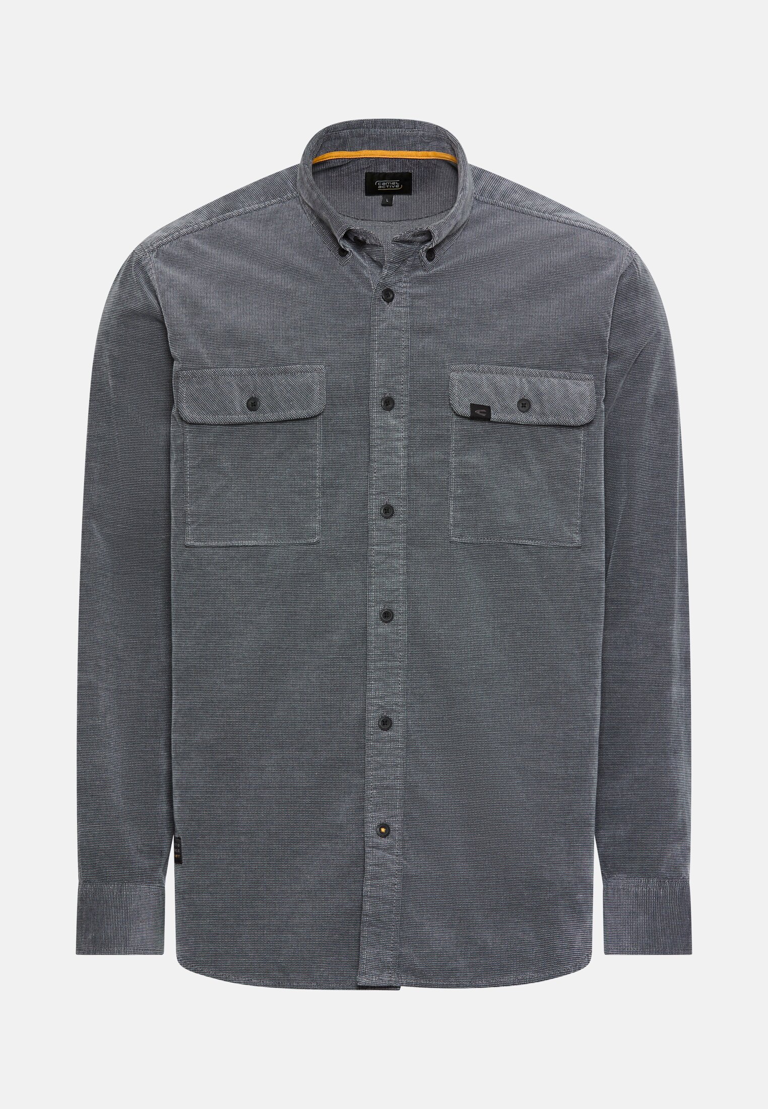 Men Corduroy shirt with 2-way stretch Ink blue frontal front
