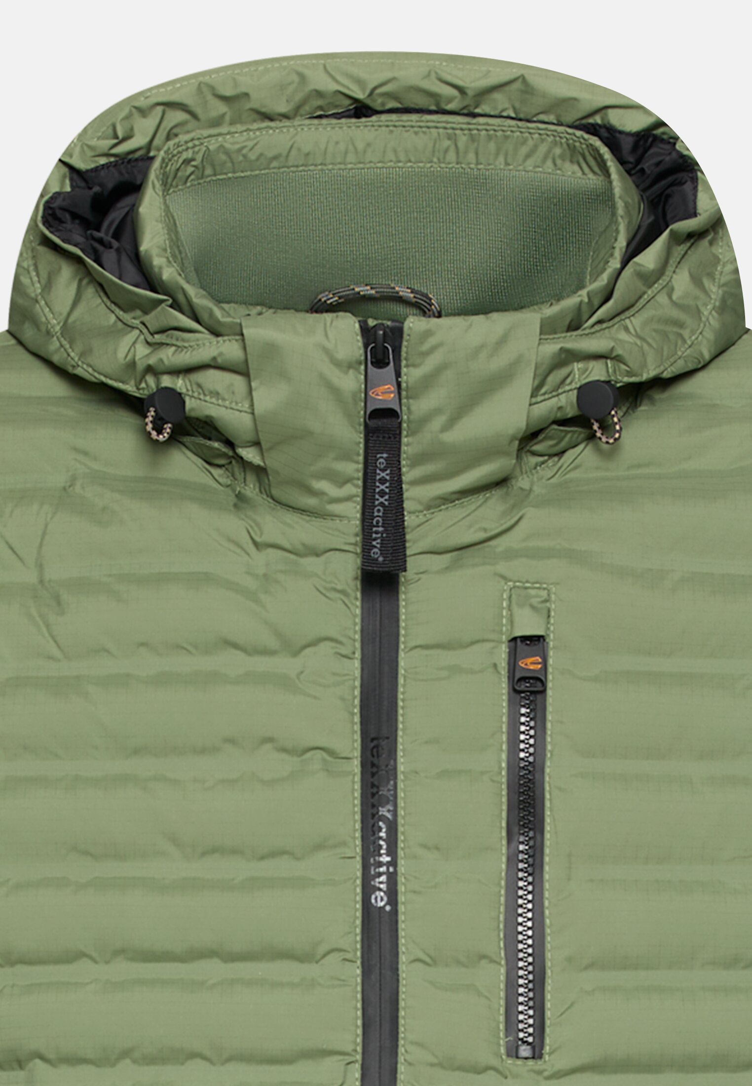 Heren teXXXactive© Steppjack met afneembare kap Bladgroen front dichtbij