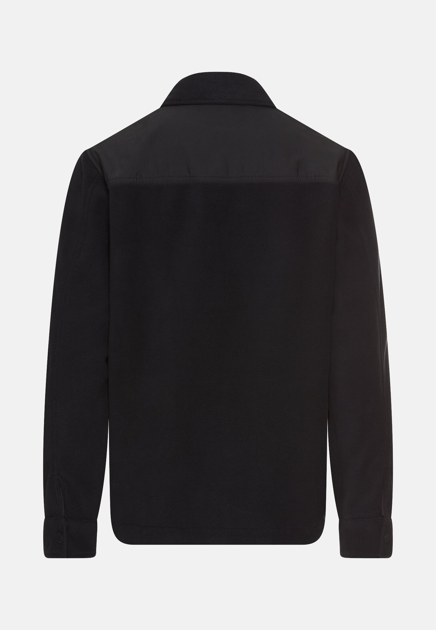Men Overshirt with mix of materials and warm properties Navy blue frontal back