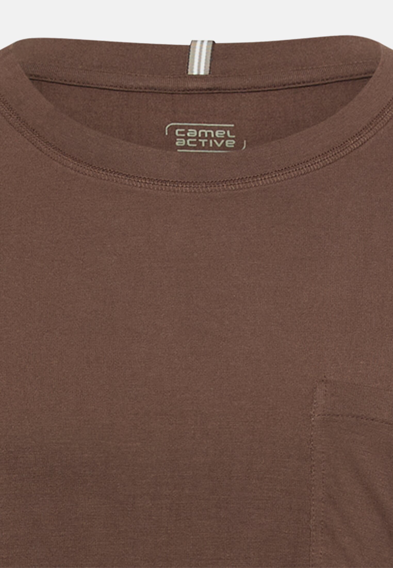 Damen T-Shirt mit 3/4-Ärmeln Braun vorne nah