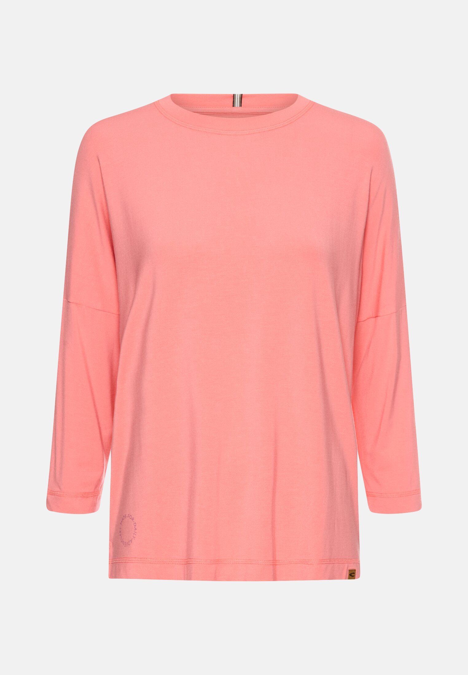 MI_309692-6T63-54_0G-00 Vrouwen Shirt met lange mouwen en ronde hals Bes frontaal voor
