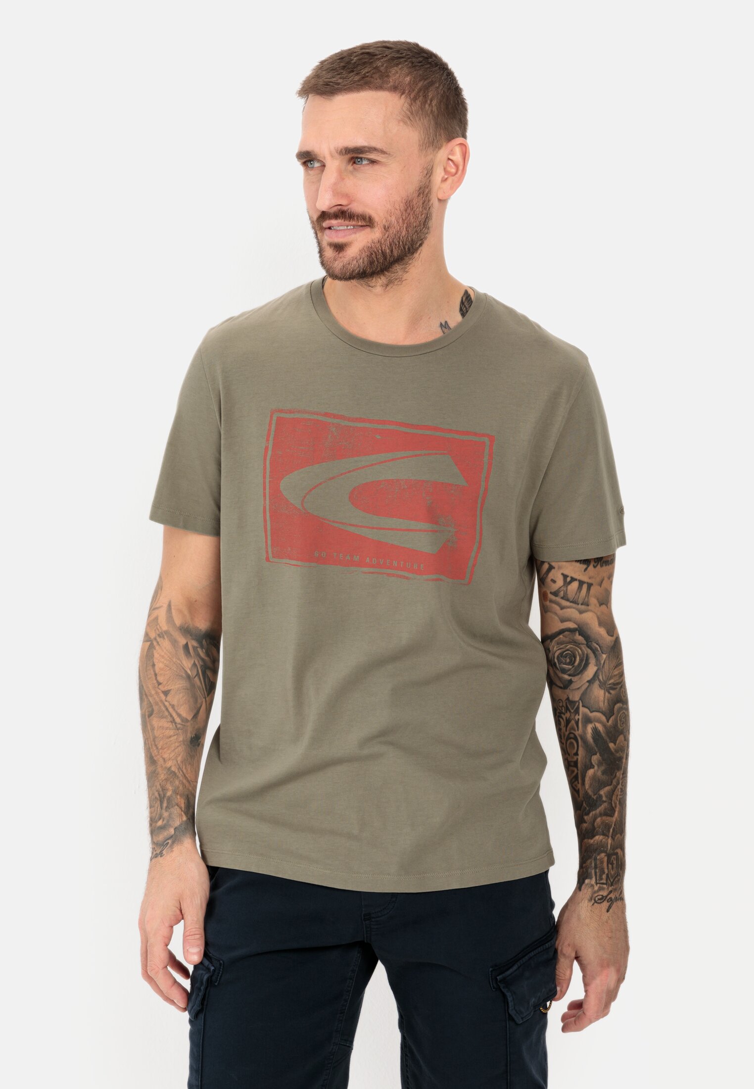 Jersey T-Shirt für Herren in Khaki | S | camel active