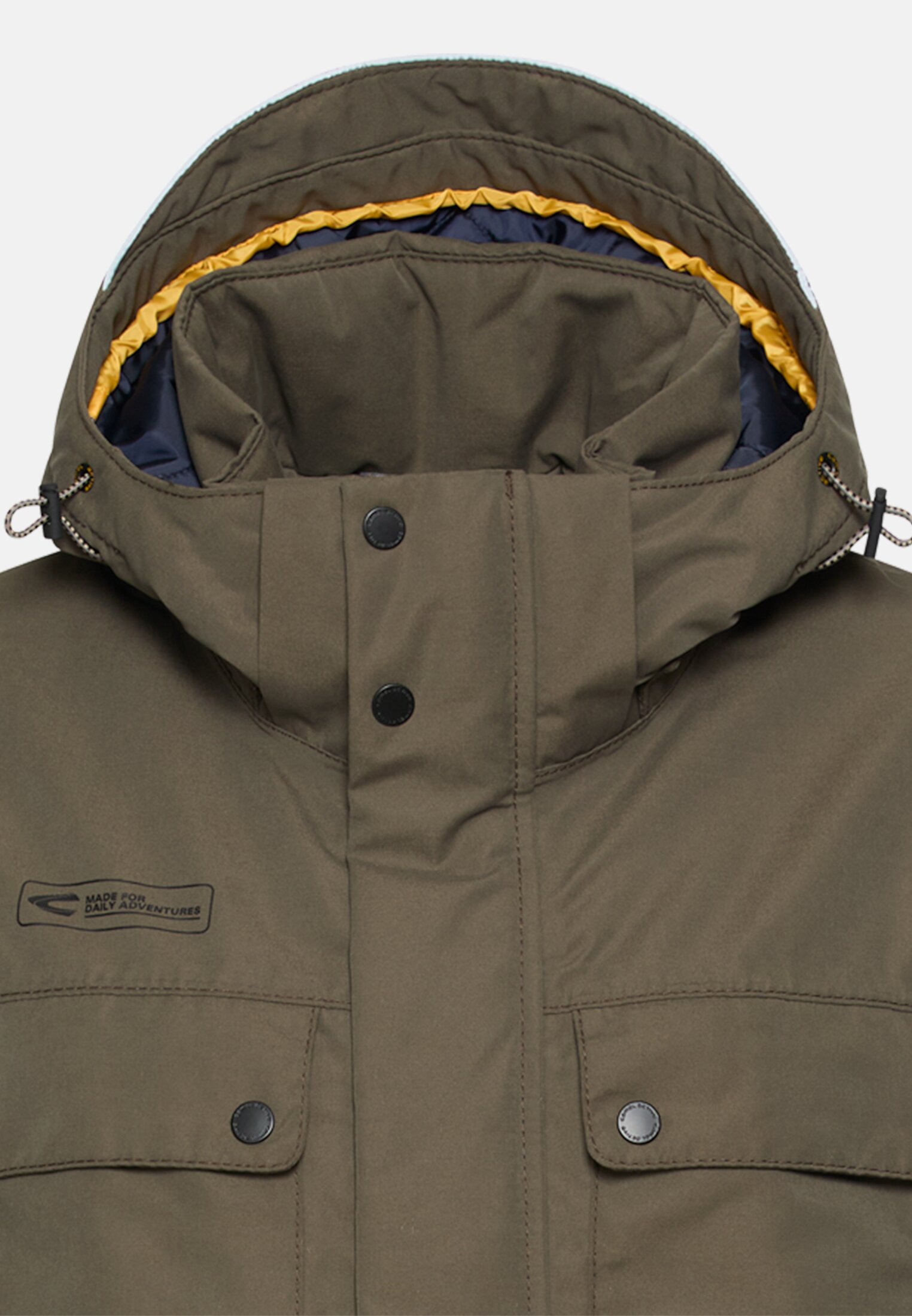 Men teXXXactive© functional jacket with removable hood Dark Green front close