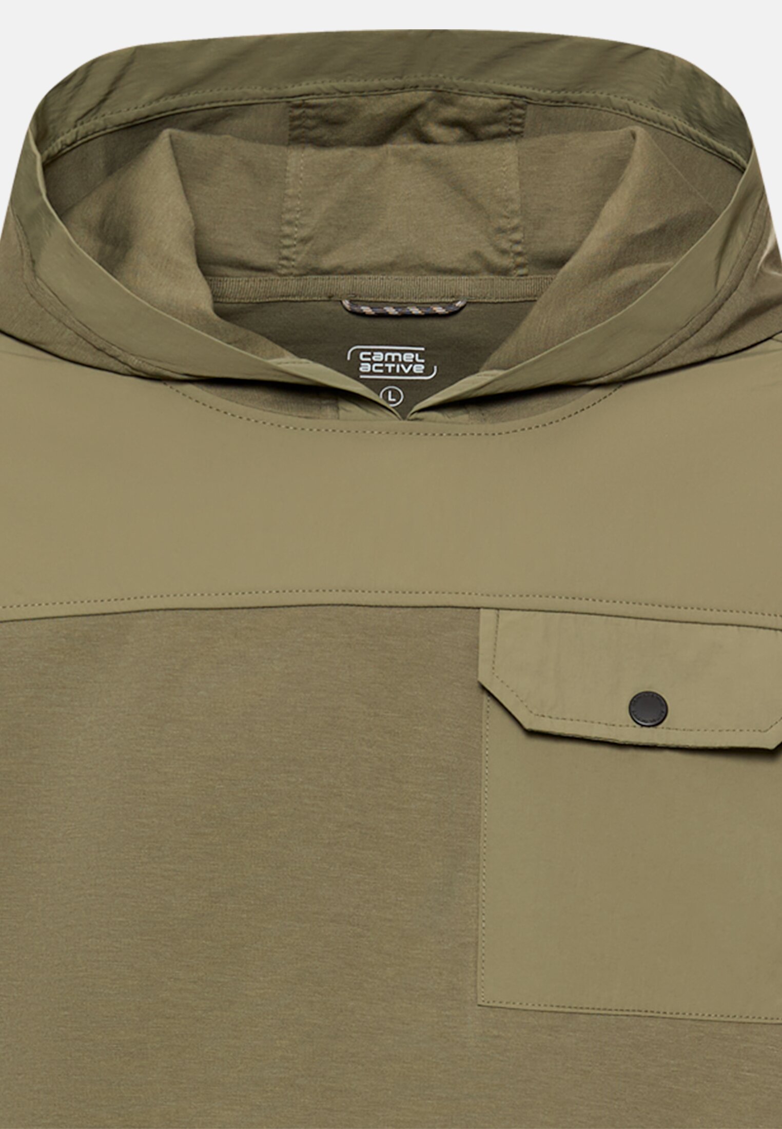 Men fleXXXactive® hoodie sweatshirt Olive Green front close