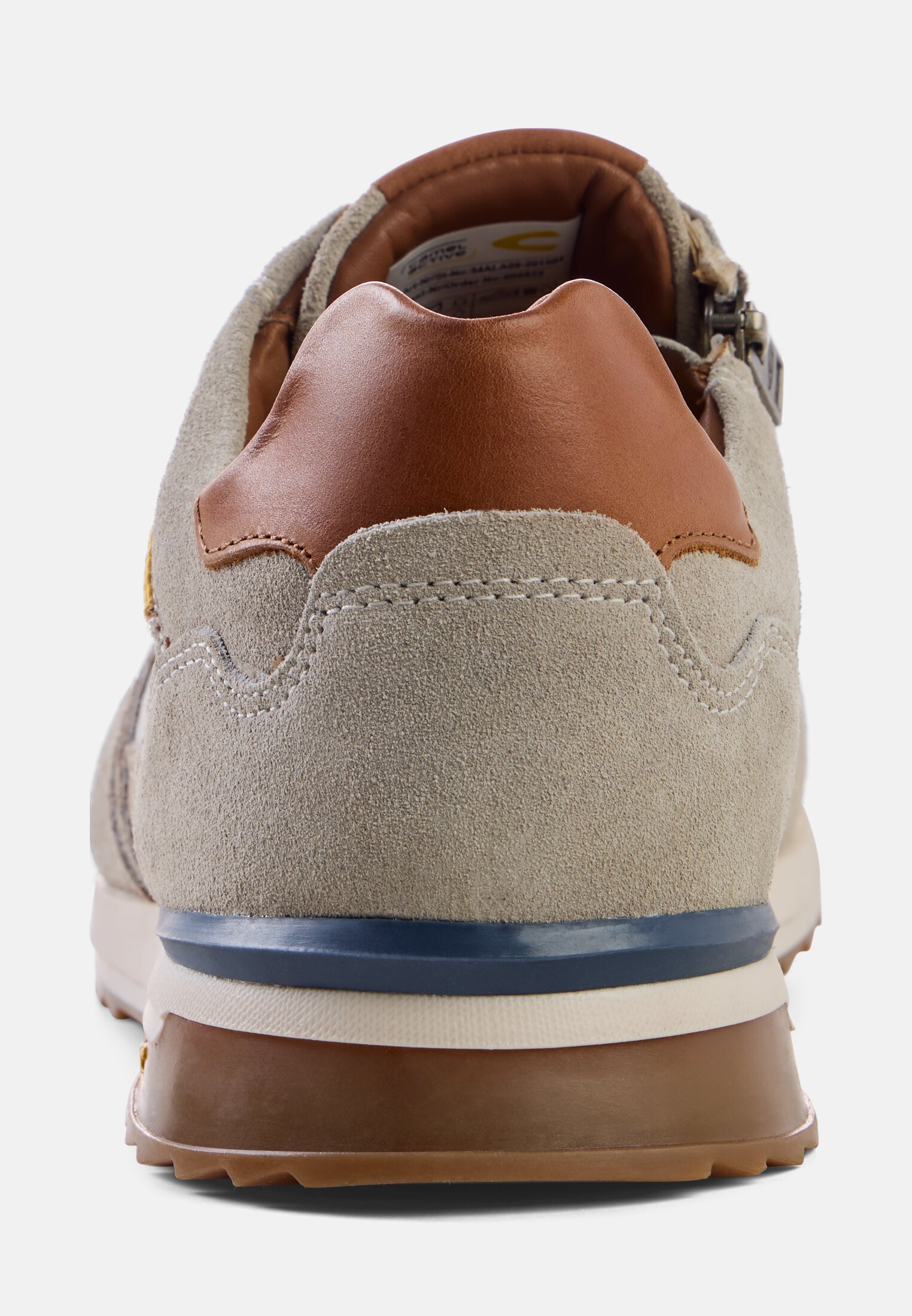 Men Sneaker with inner zipper Beige front close