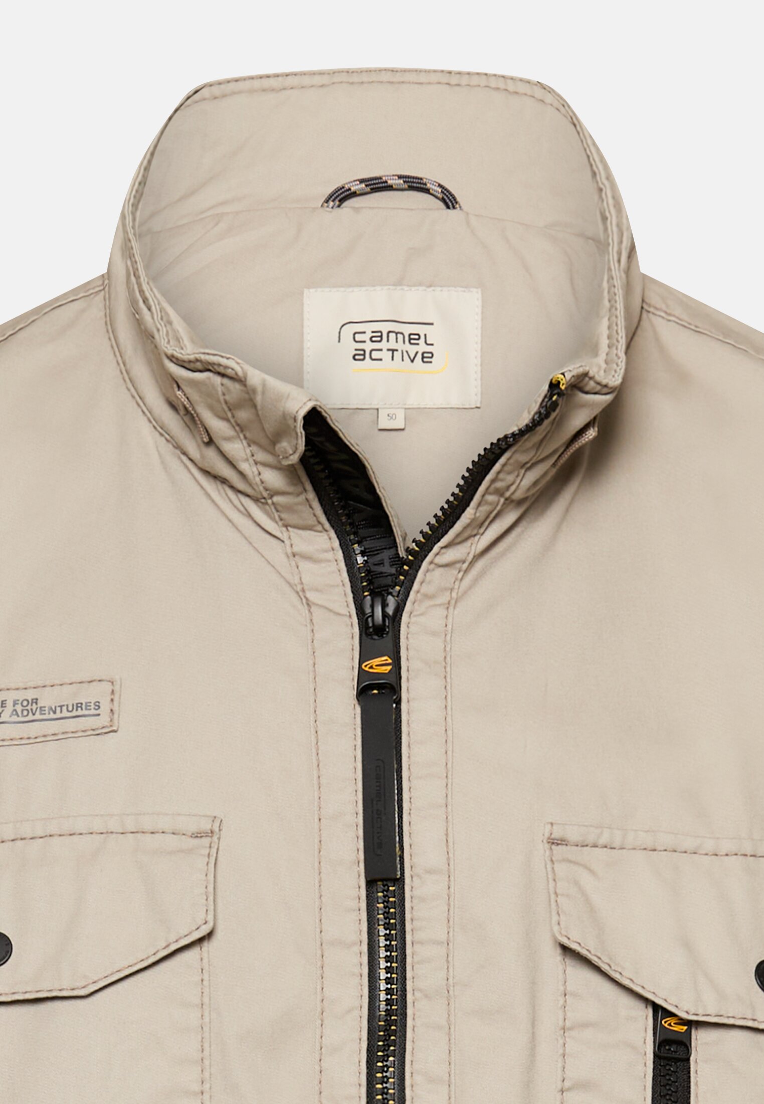 Heren Blouson met opstaande kraag Beige front dichtbij