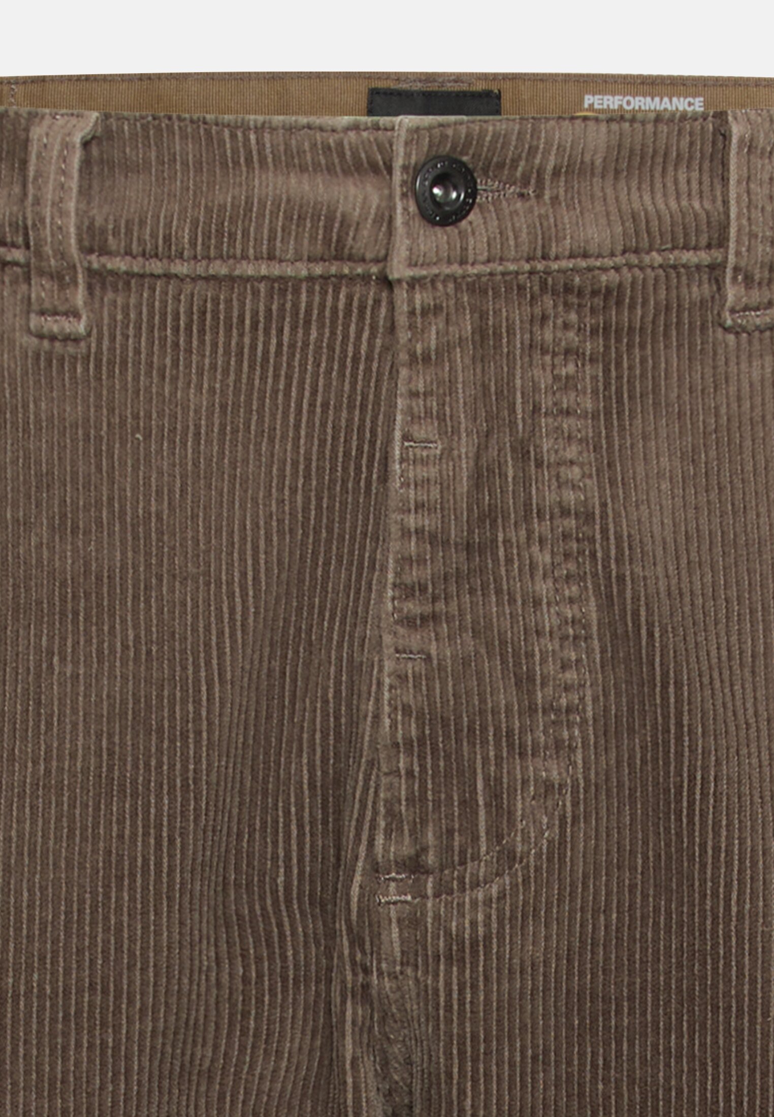 Men Regular Fit Cord Chino Brown front close