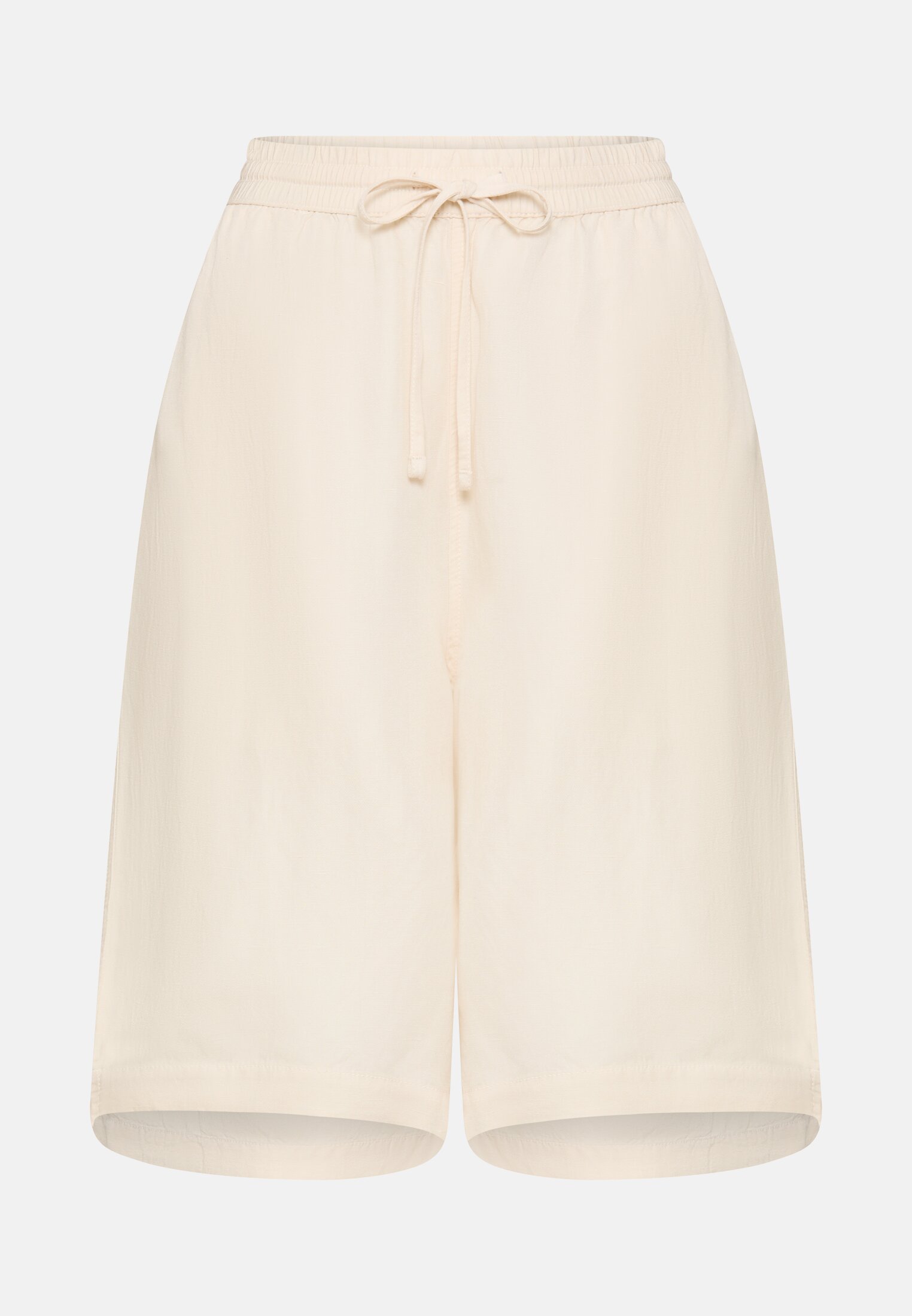 Women Bermuda shorts with drawstring Milk White frontal front