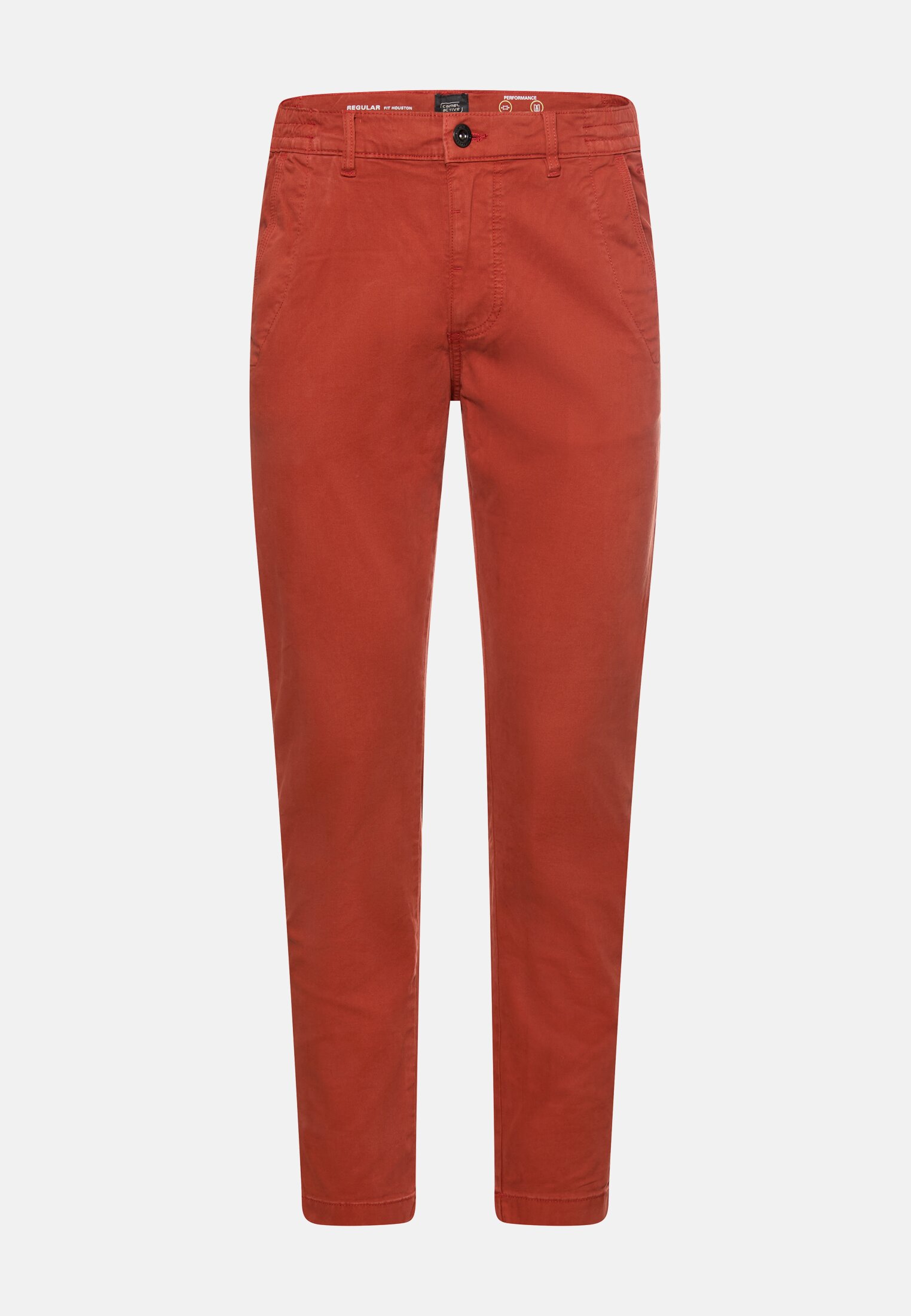 Heren Regular fit chinobroek Rood frontaal voor