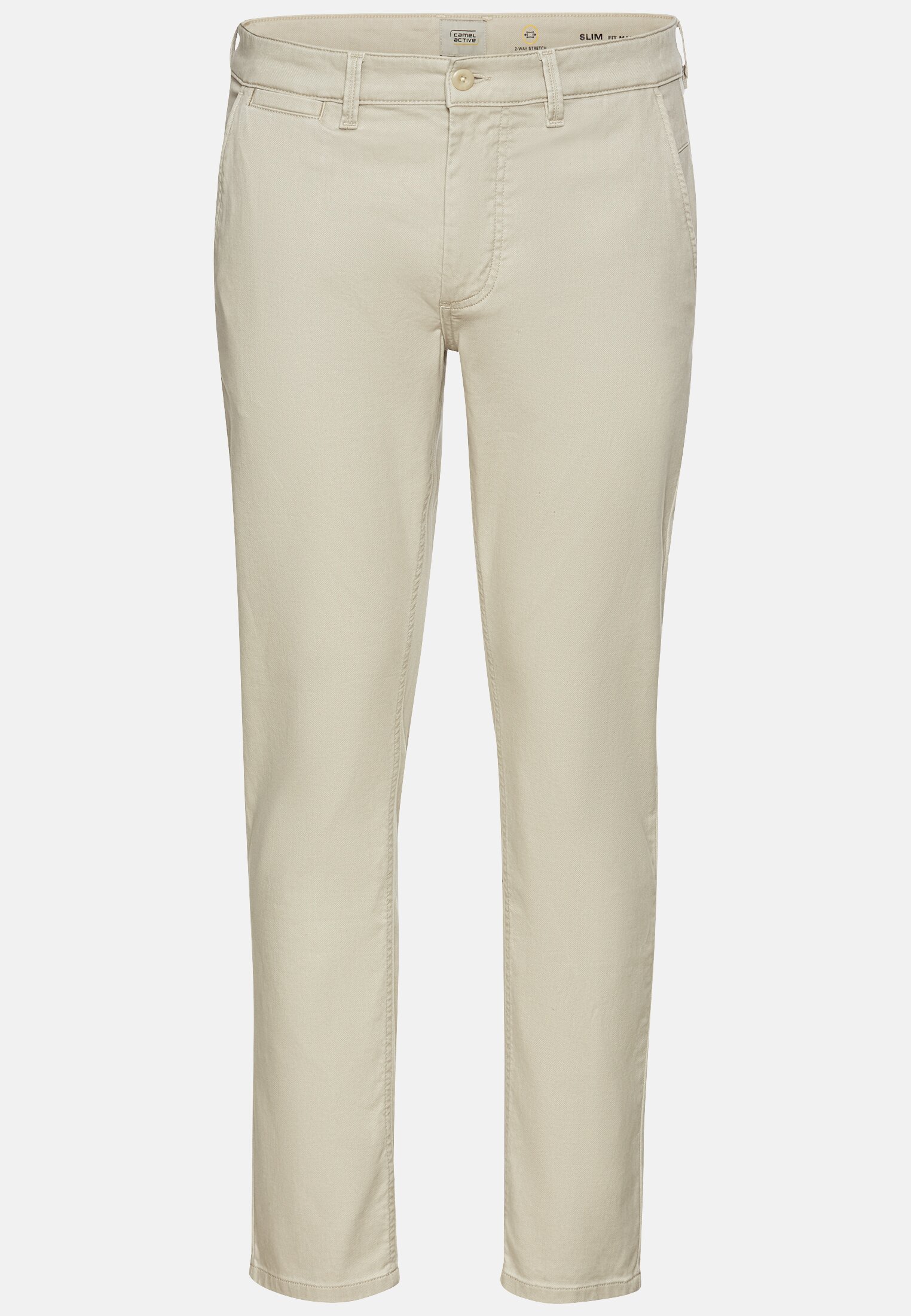 Men Basic chino slim fit Beige frontal front