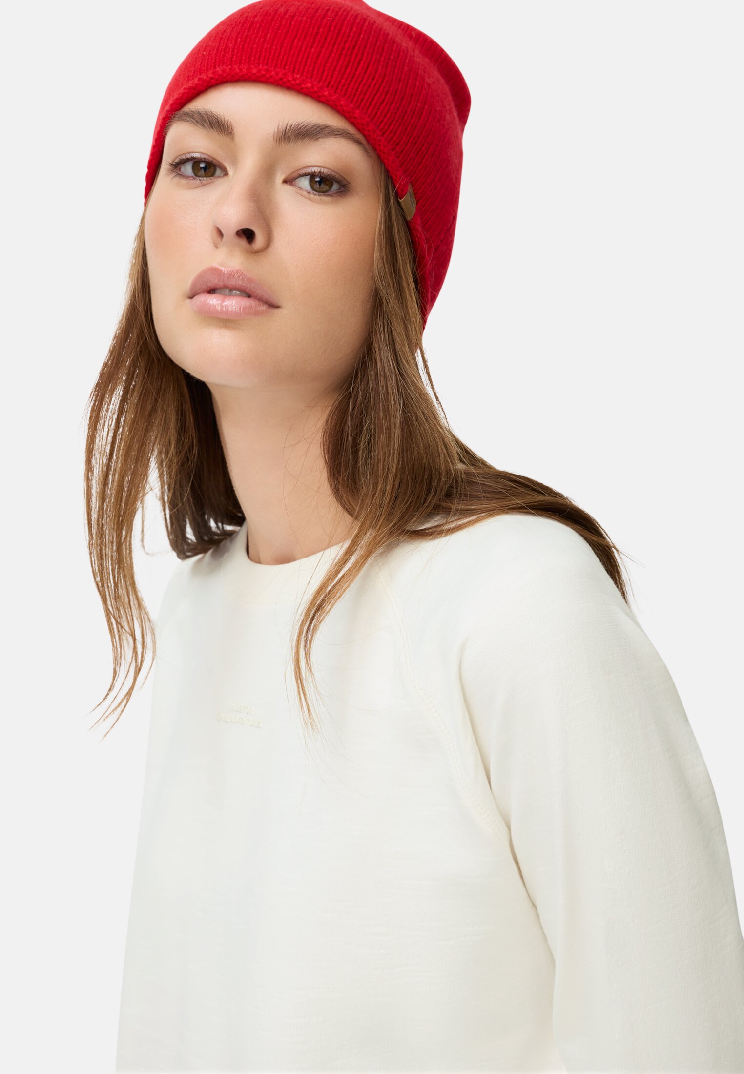 Women Sweatshirt with raglan sleeves Milk white worn emotional