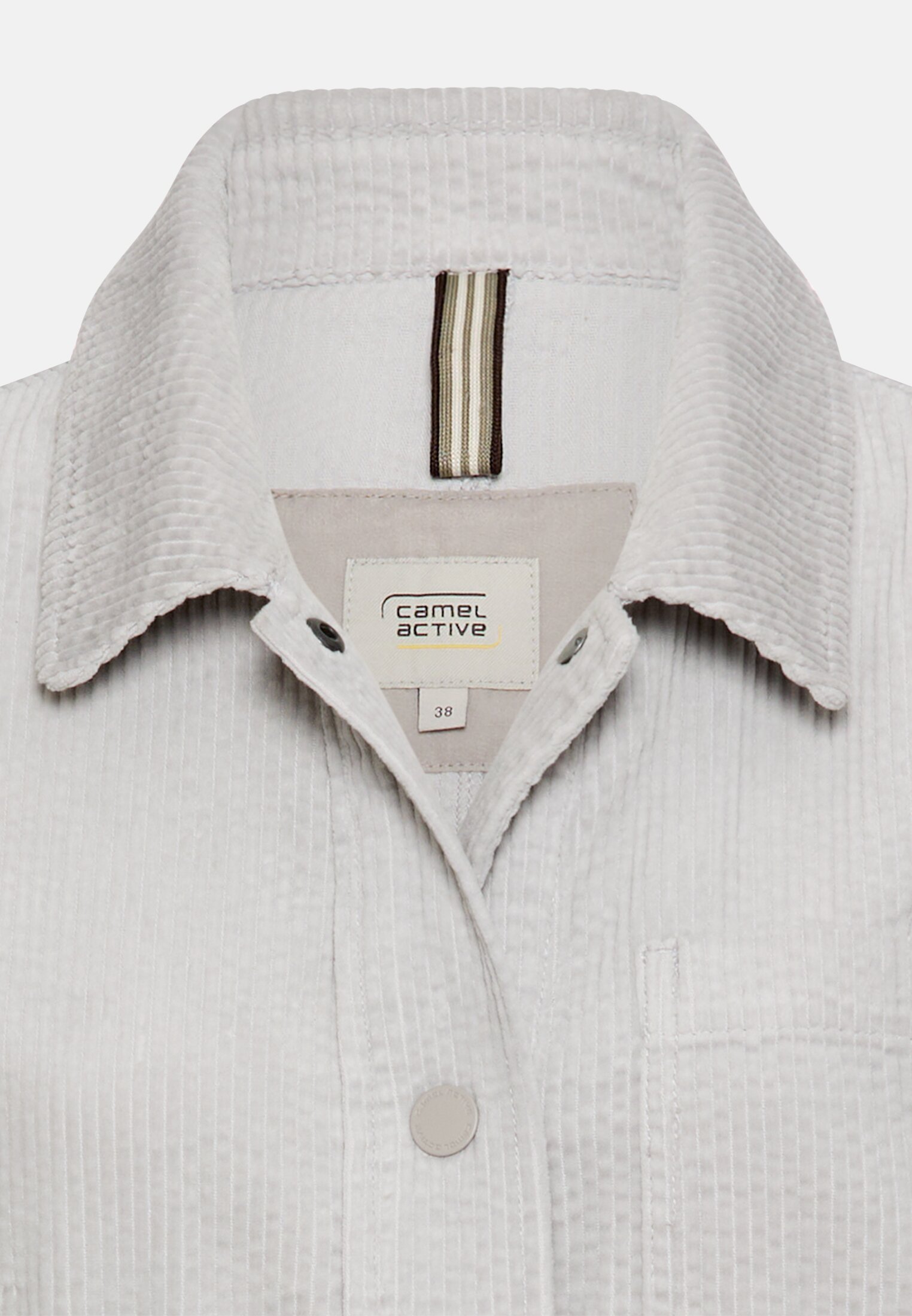 Vrouwen Blazer met workwear-details Grijs front dichtbij