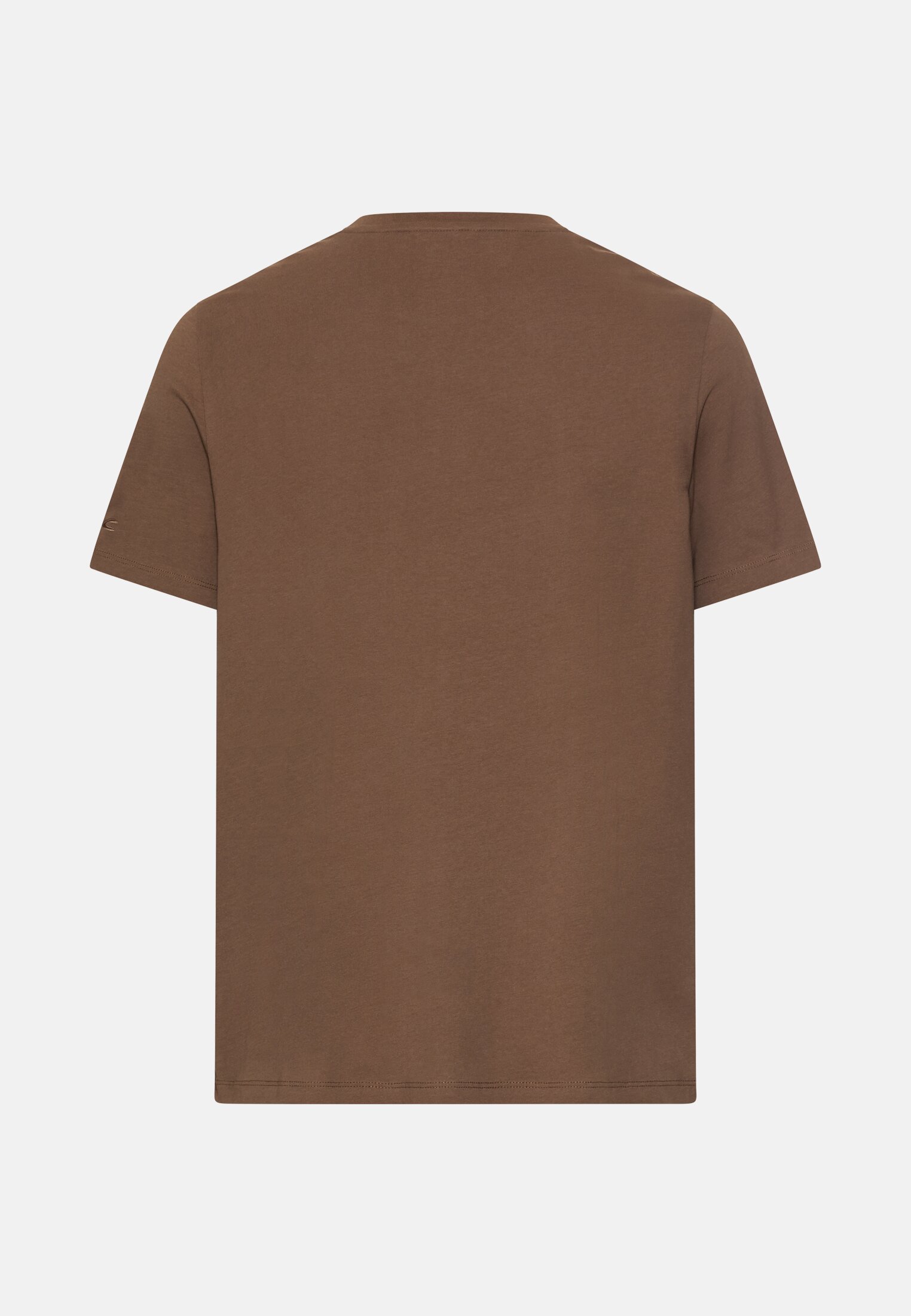 Men T-shirt with print Mud Brown frontal back