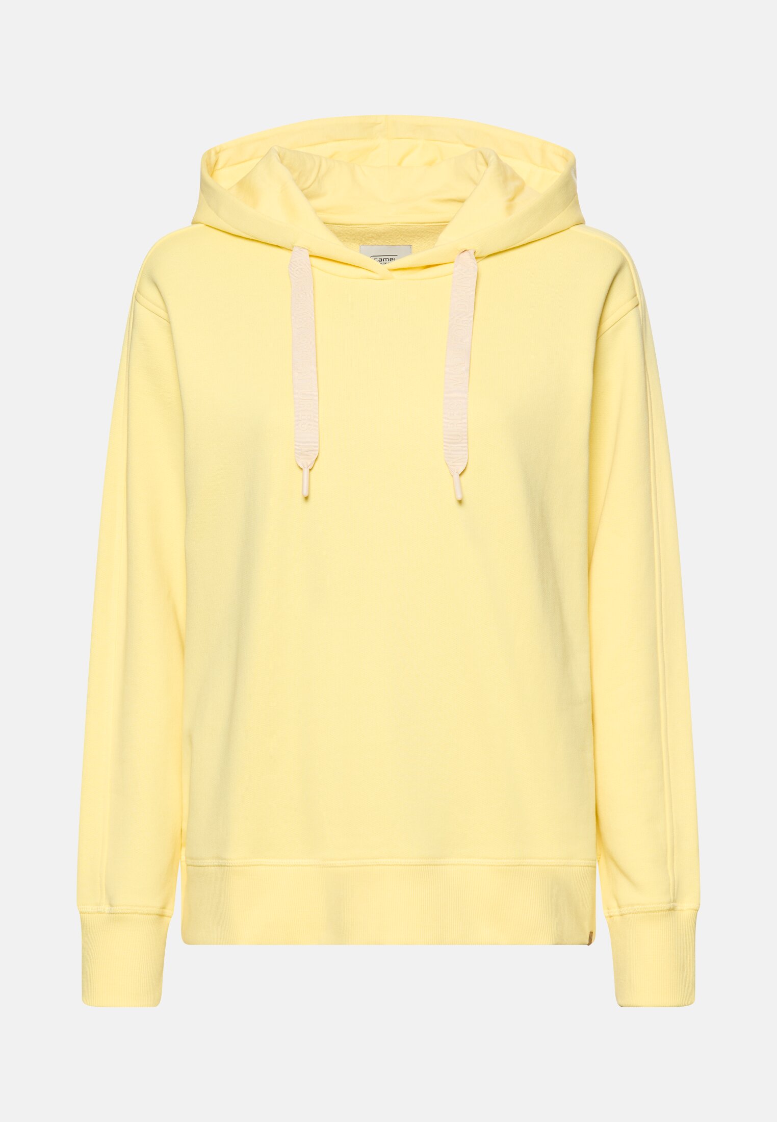 Women Hoodie made of pure cotton Lemon Yellow frontal front