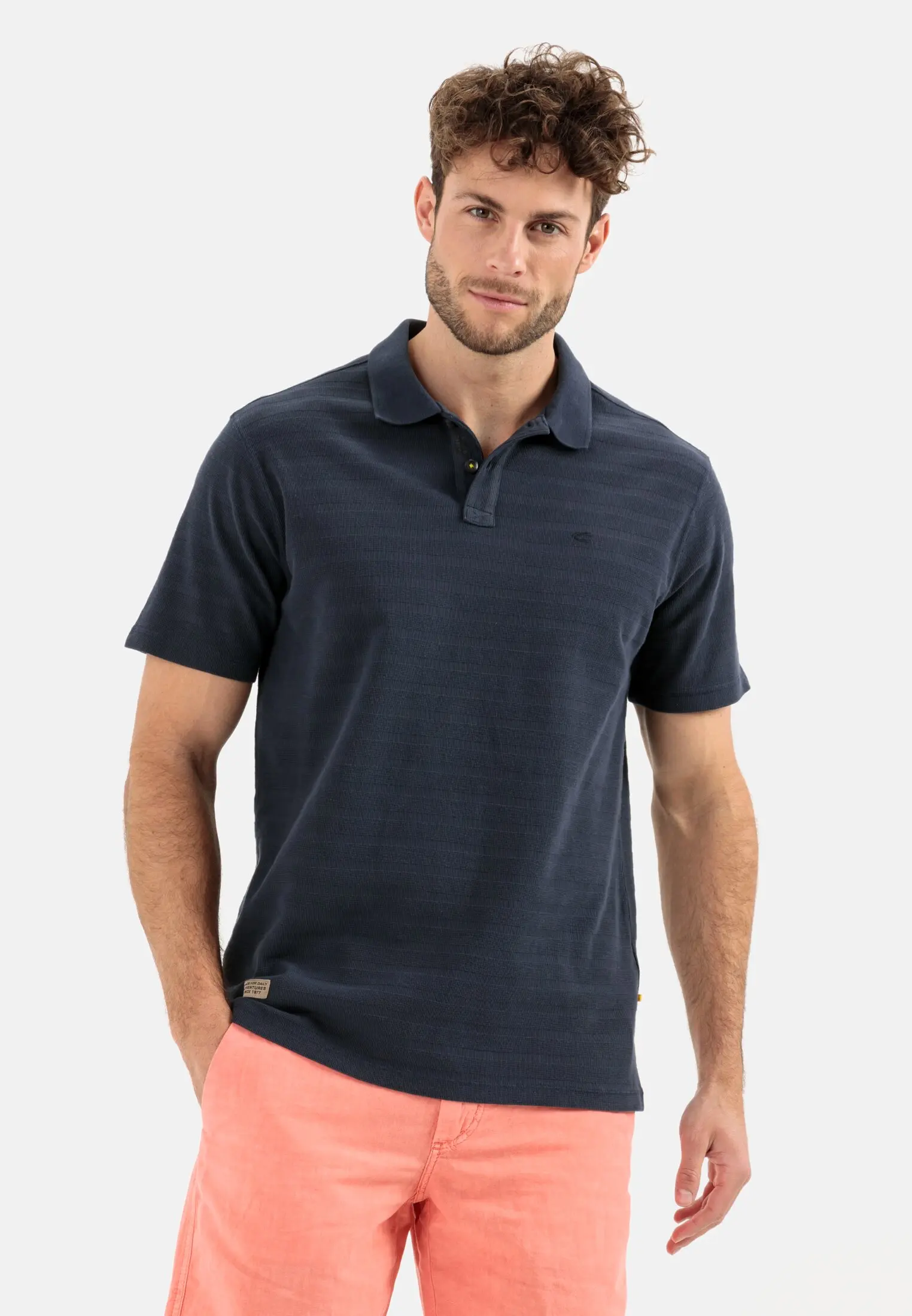 Short sleeve polo shirt for Men in blue camel active