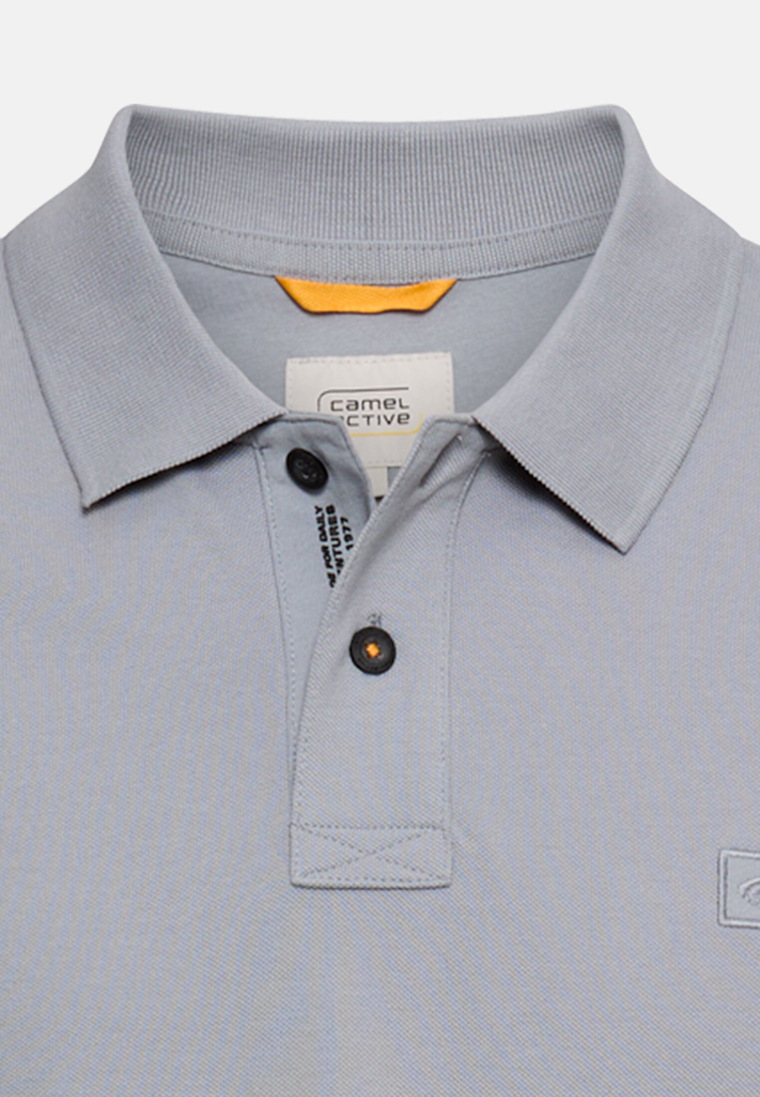 Heren Poloshirt met korte knoopsluiting Grijs front dichtbij