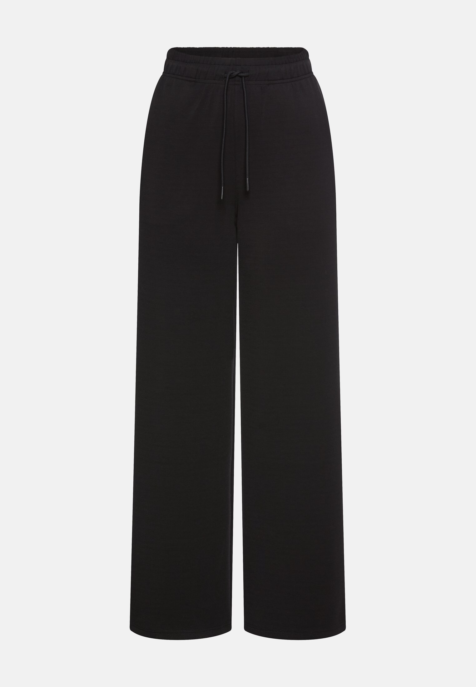 Damen Casual Hose mit verstellbarem Bund Schwarz frontal vorn