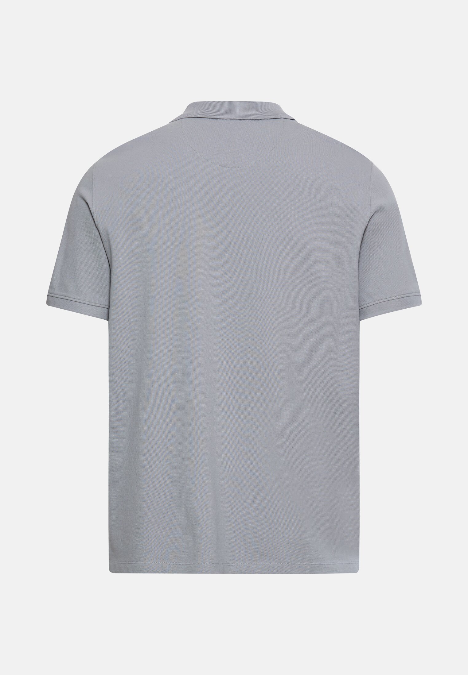 Heren Poloshirt met korte knoopsluiting Grijs frontaal achter