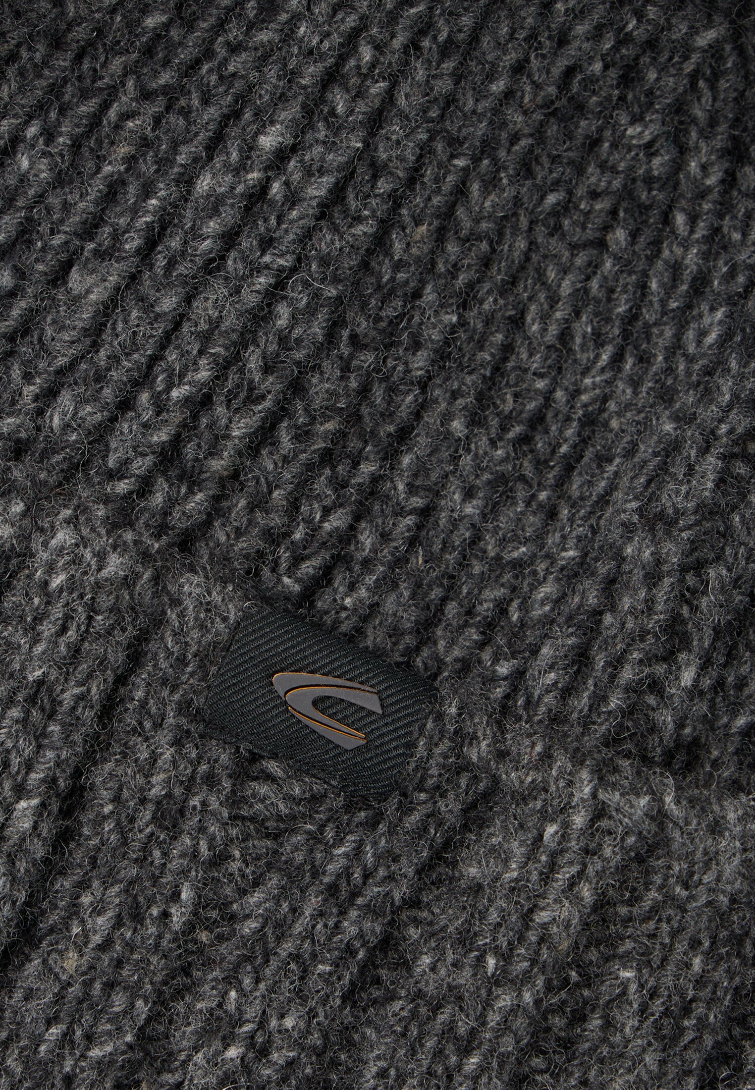 Men Warm knit hat with cuff Graphite grey frontal back