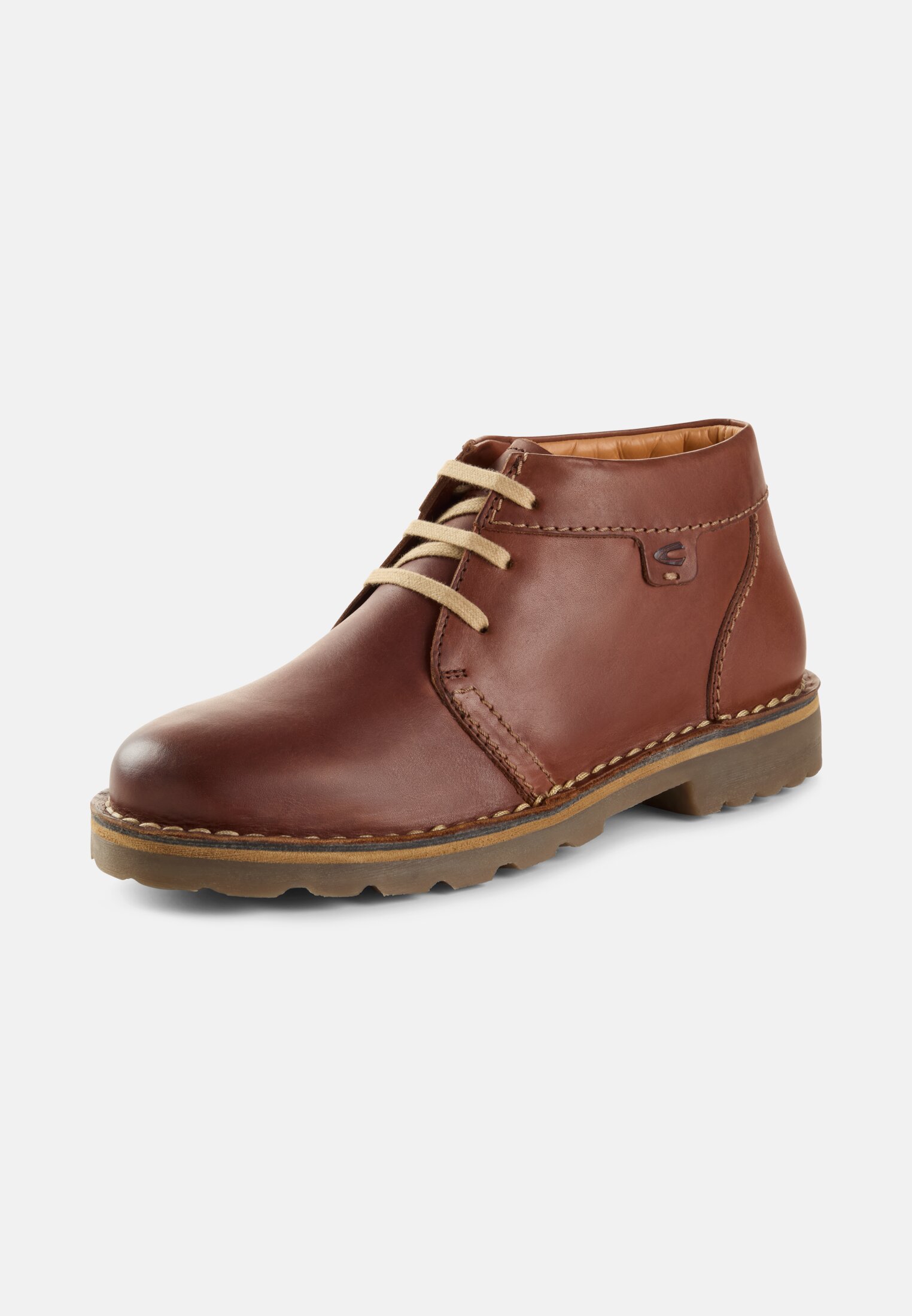 Men Lace-up shoe made of genuine leather Brown frontal back