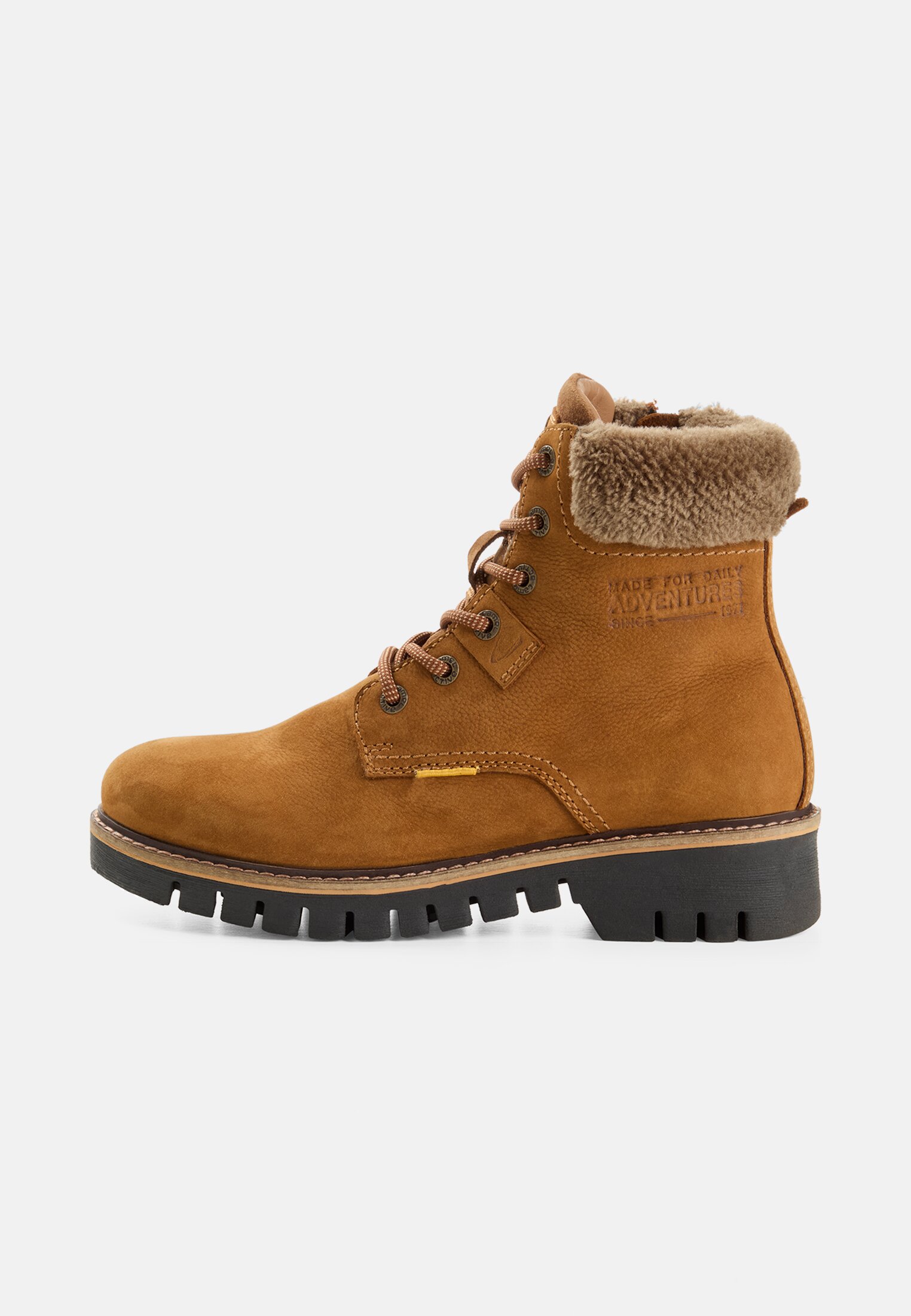 Damen Lederschuh mit Seitenzipper Orange frontal vorn
