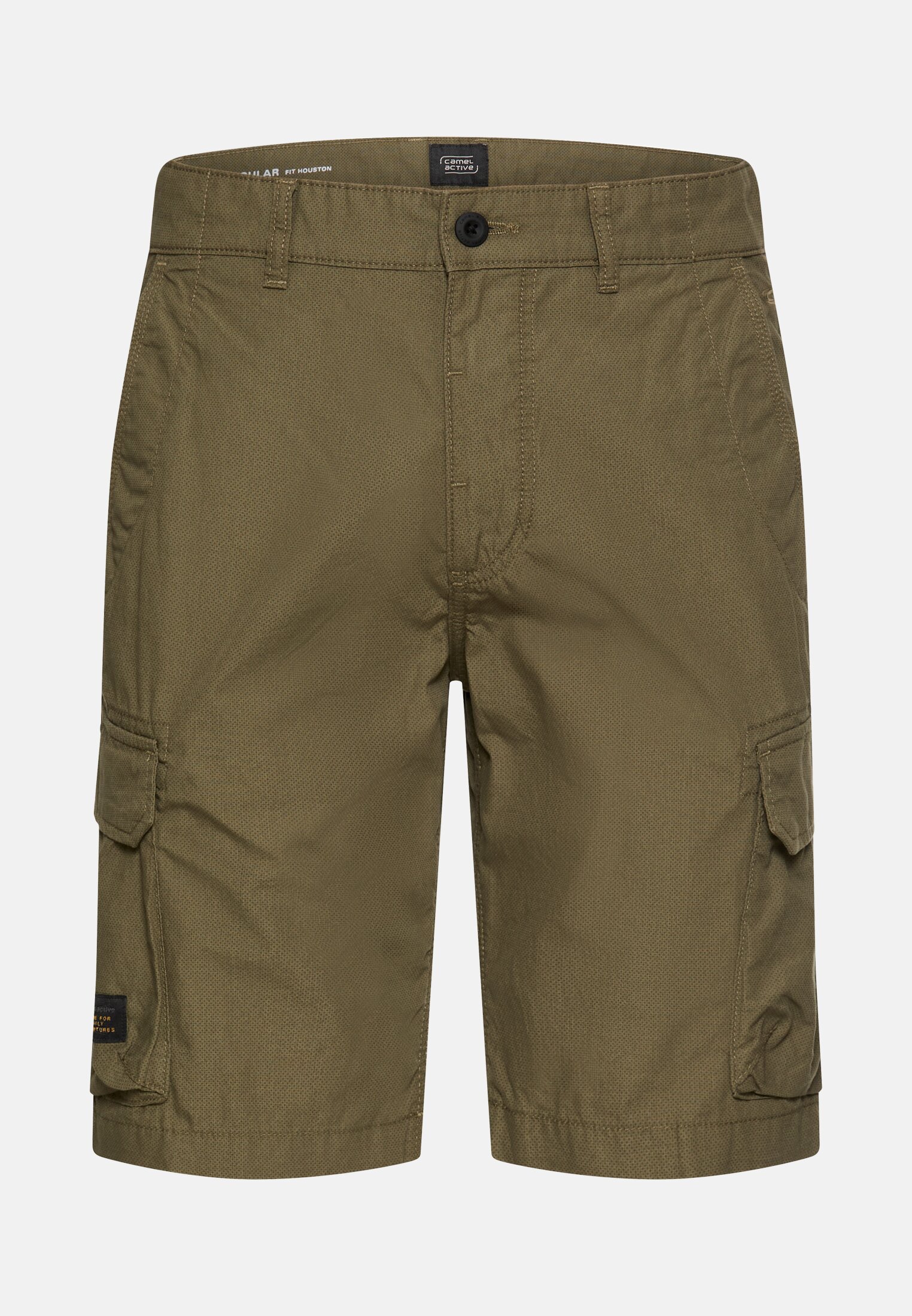 Herren Cargoshorts aus reiner Baumwolle Olivgrün frontal vorn