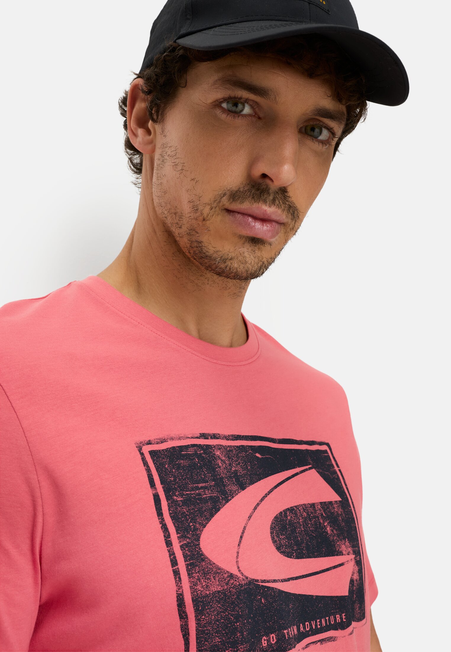Heren T-shirt van puur katoen Rood gedragen emotional