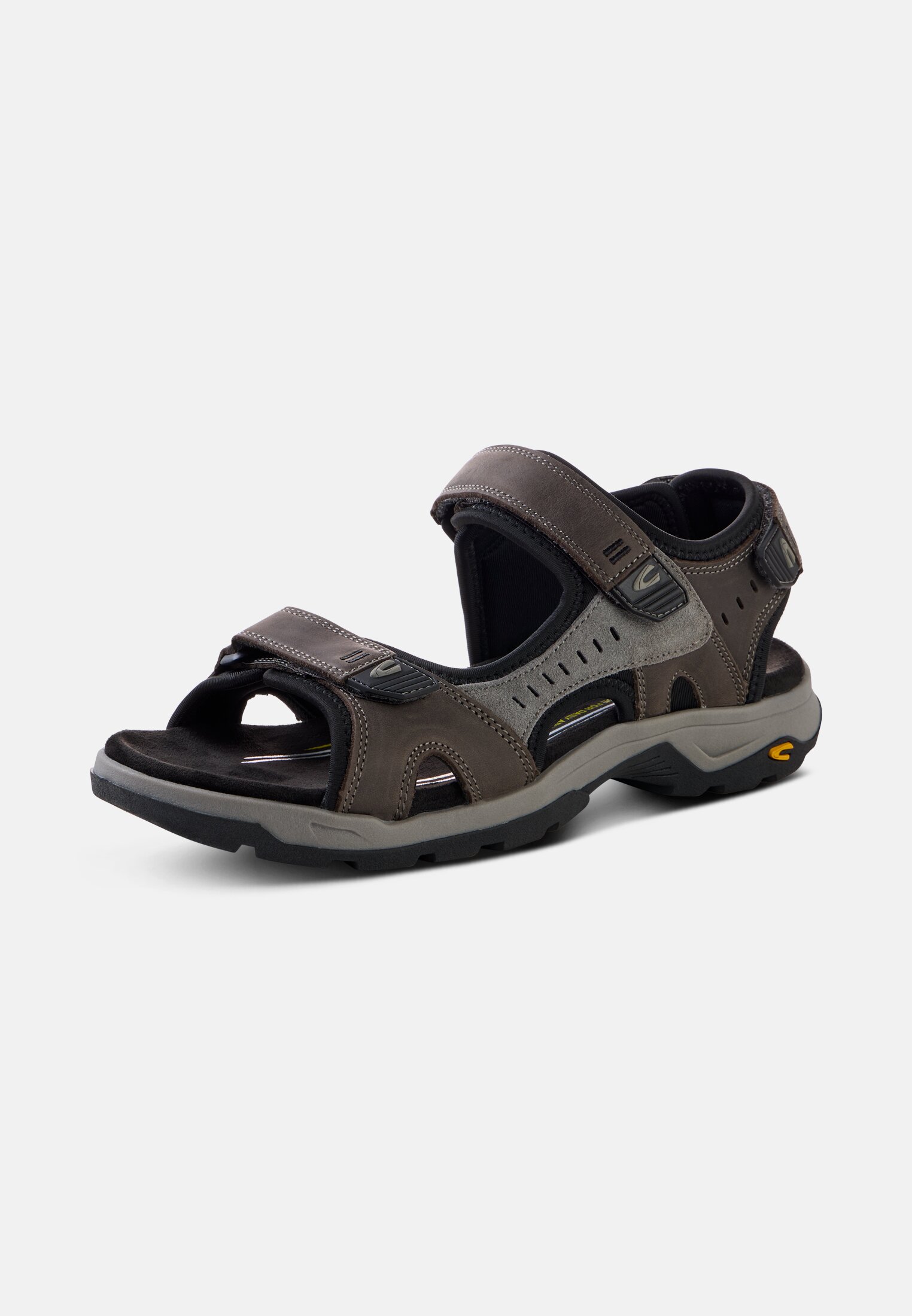 Men Leather sandal with profiled TPR sole frontal back