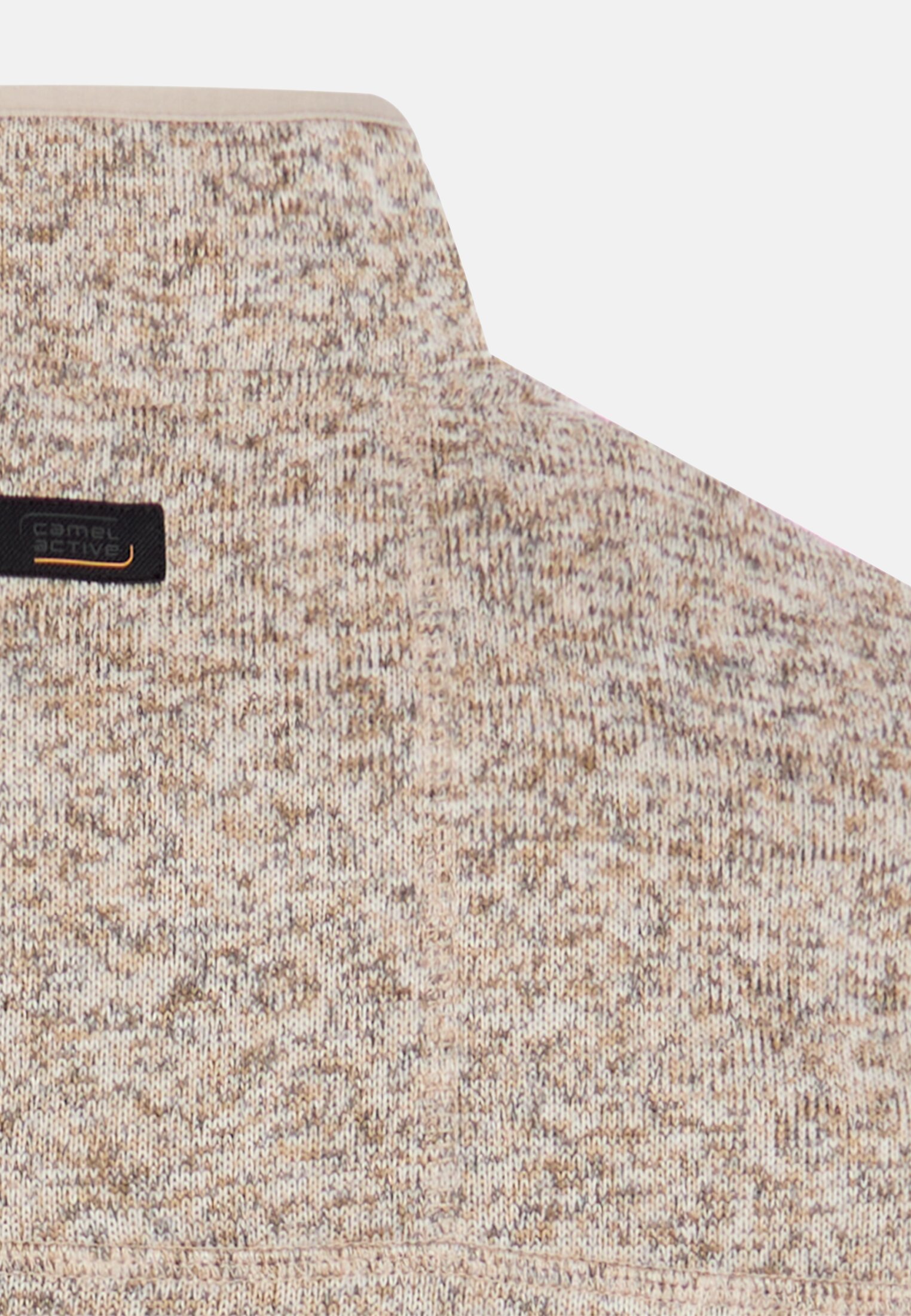Men Knitted troyer in marled look Beige close back
