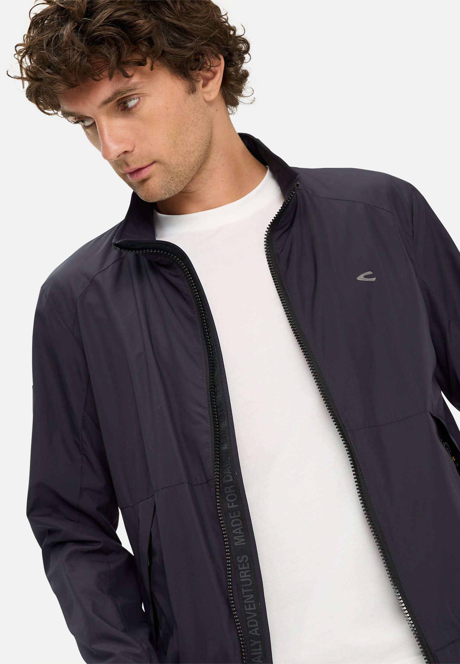 Heren Waterafstotende blouson met binnenvoering Donkerblauw gedragen emotional