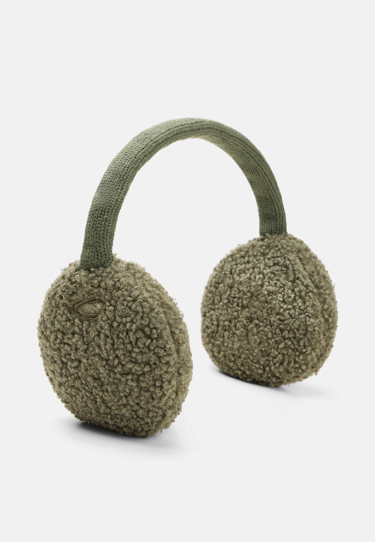 Women Ear Warmer with Teddy Fleece Dark Green frontal front